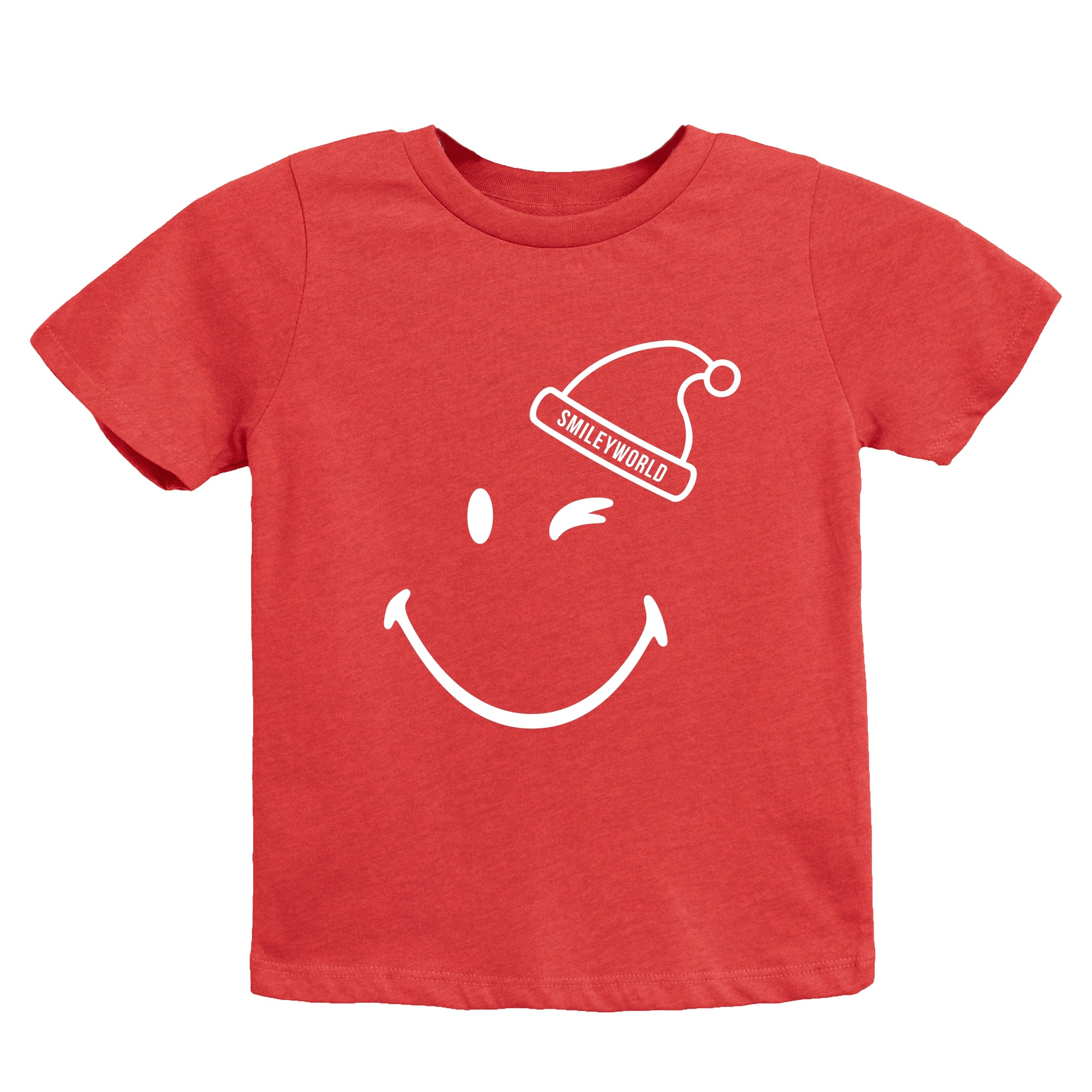 SmileyWorld Santa Hat Outline - Youth Short Sleeve Graphic T-Shirt and Toddler Short Sleeve Graphic T-Shirt