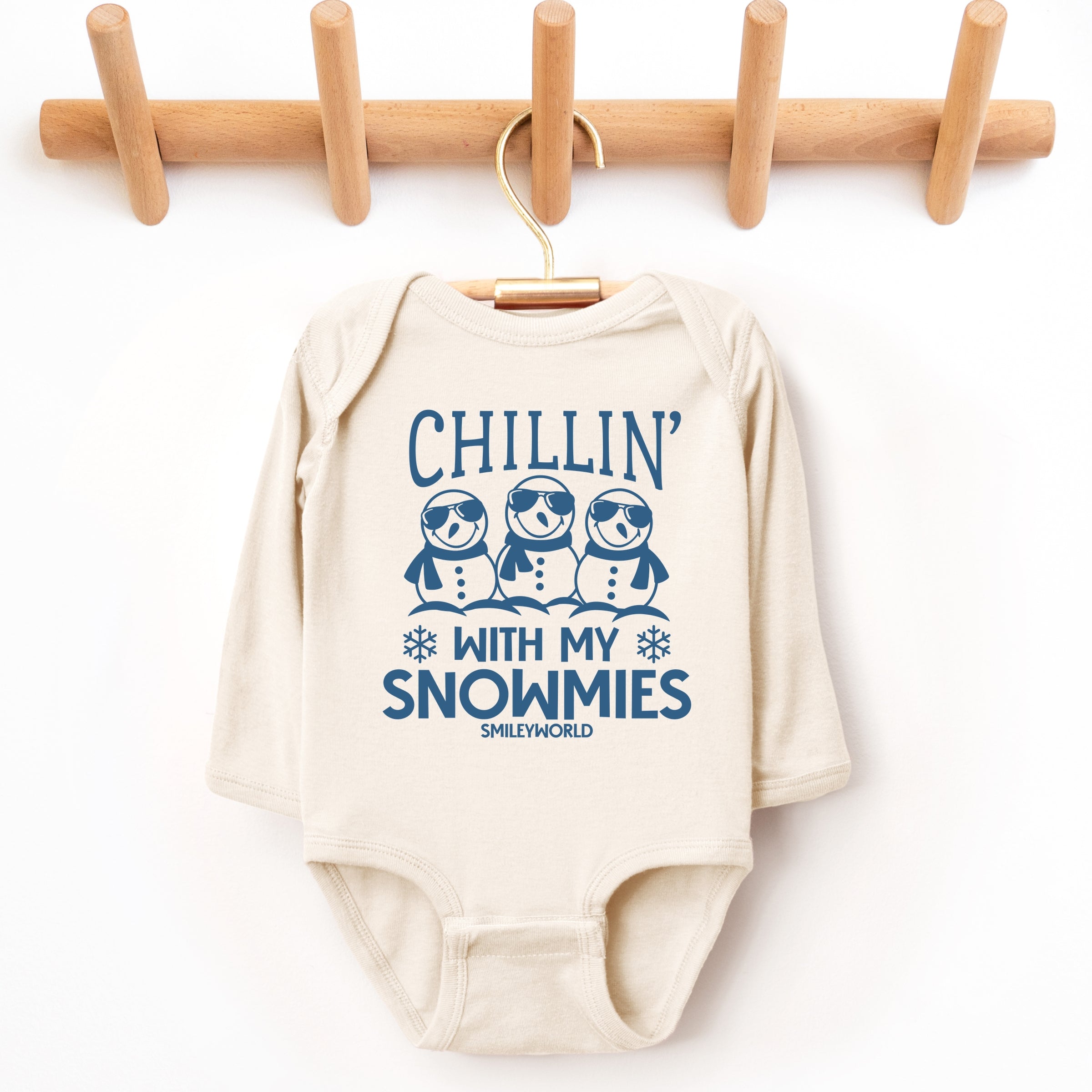 SmileyWorld Chillin' With My Snowmies - Baby Long Sleeve Bodysuit