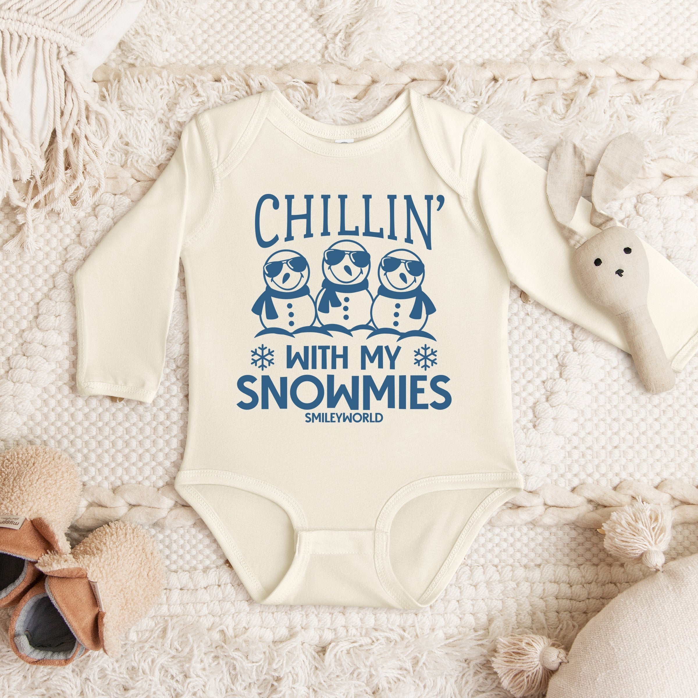 SmileyWorld Chillin' With My Snowmies - Baby Long Sleeve Bodysuit