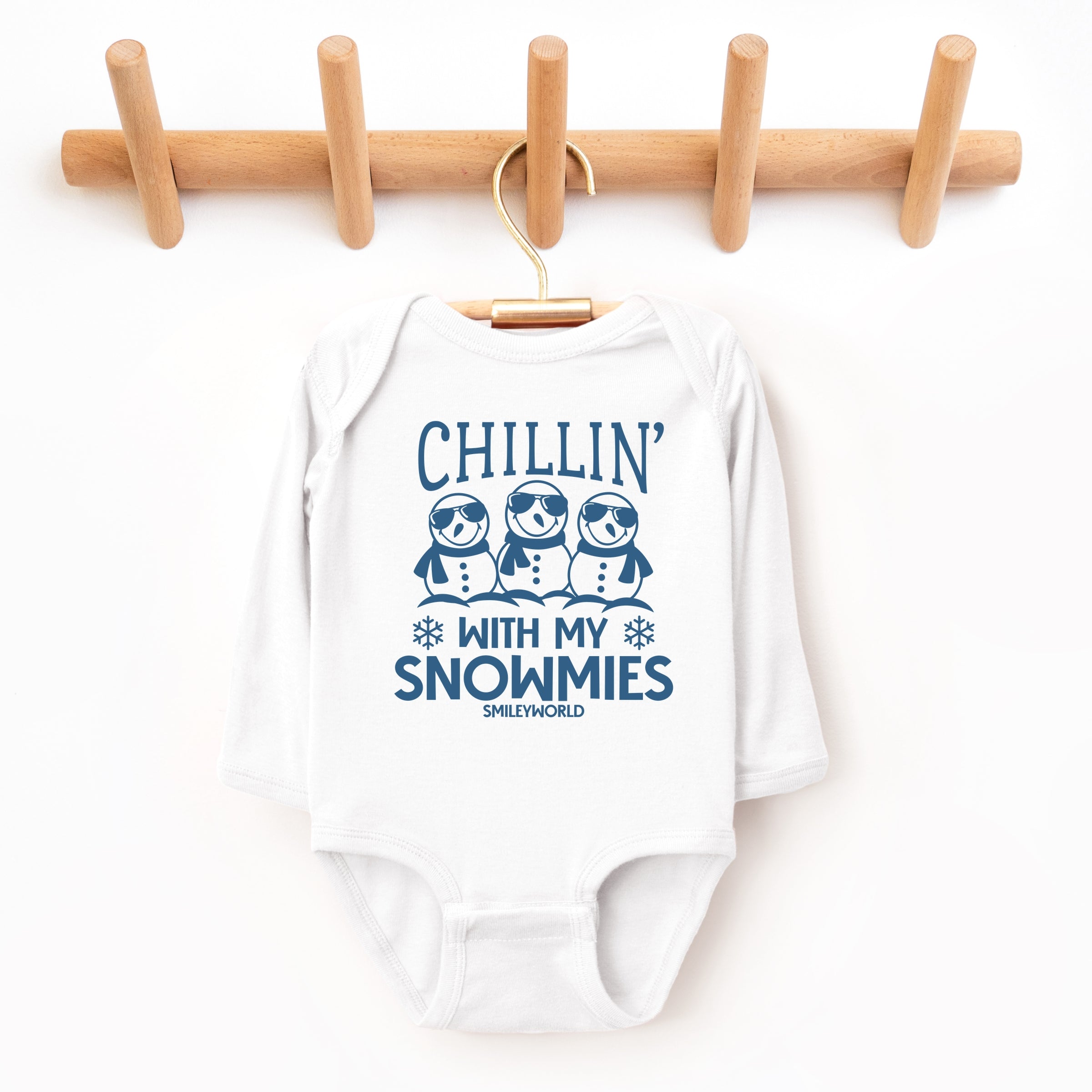 SmileyWorld Chillin' With My Snowmies - Baby Long Sleeve Bodysuit