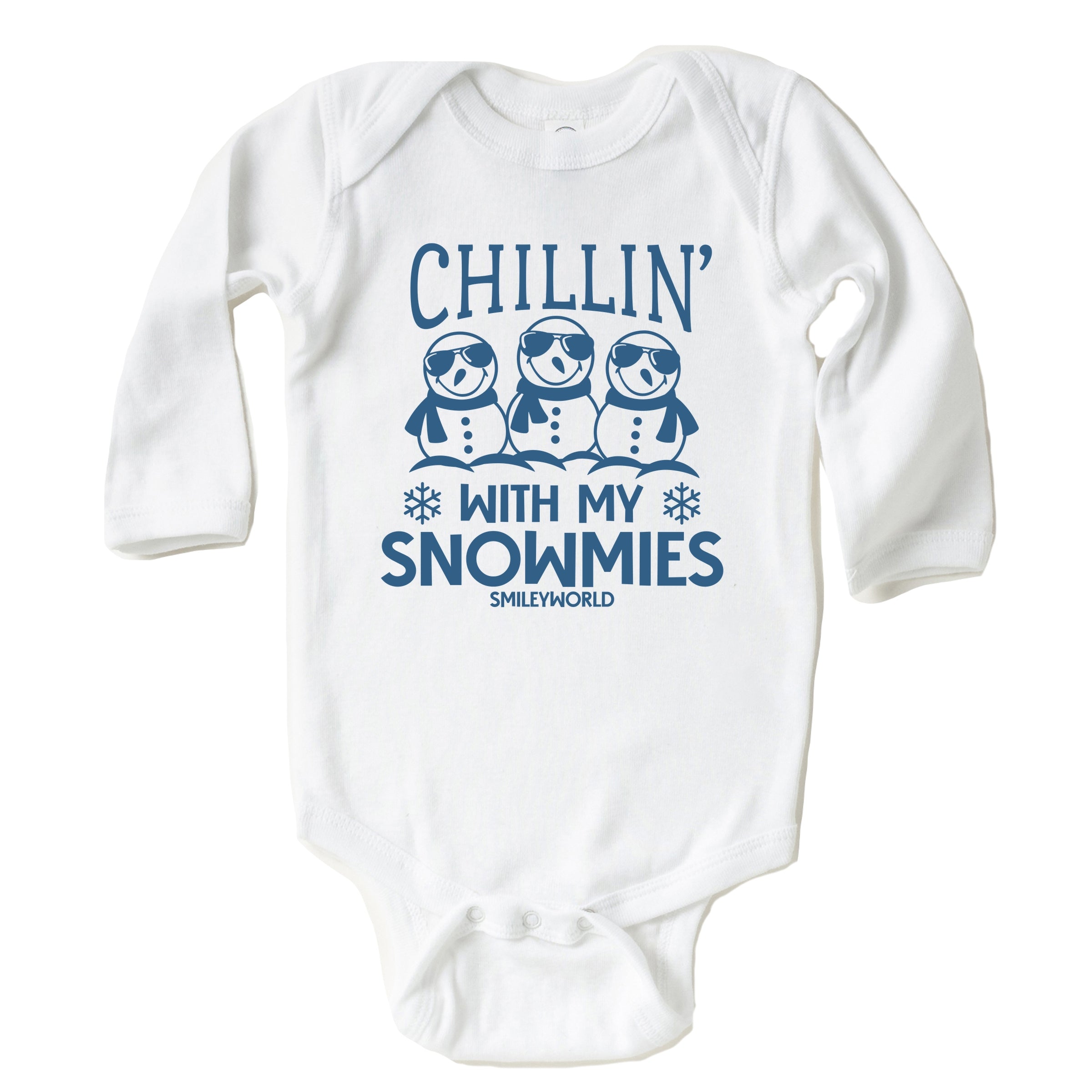 SmileyWorld Chillin' With My Snowmies - Baby Long Sleeve Bodysuit