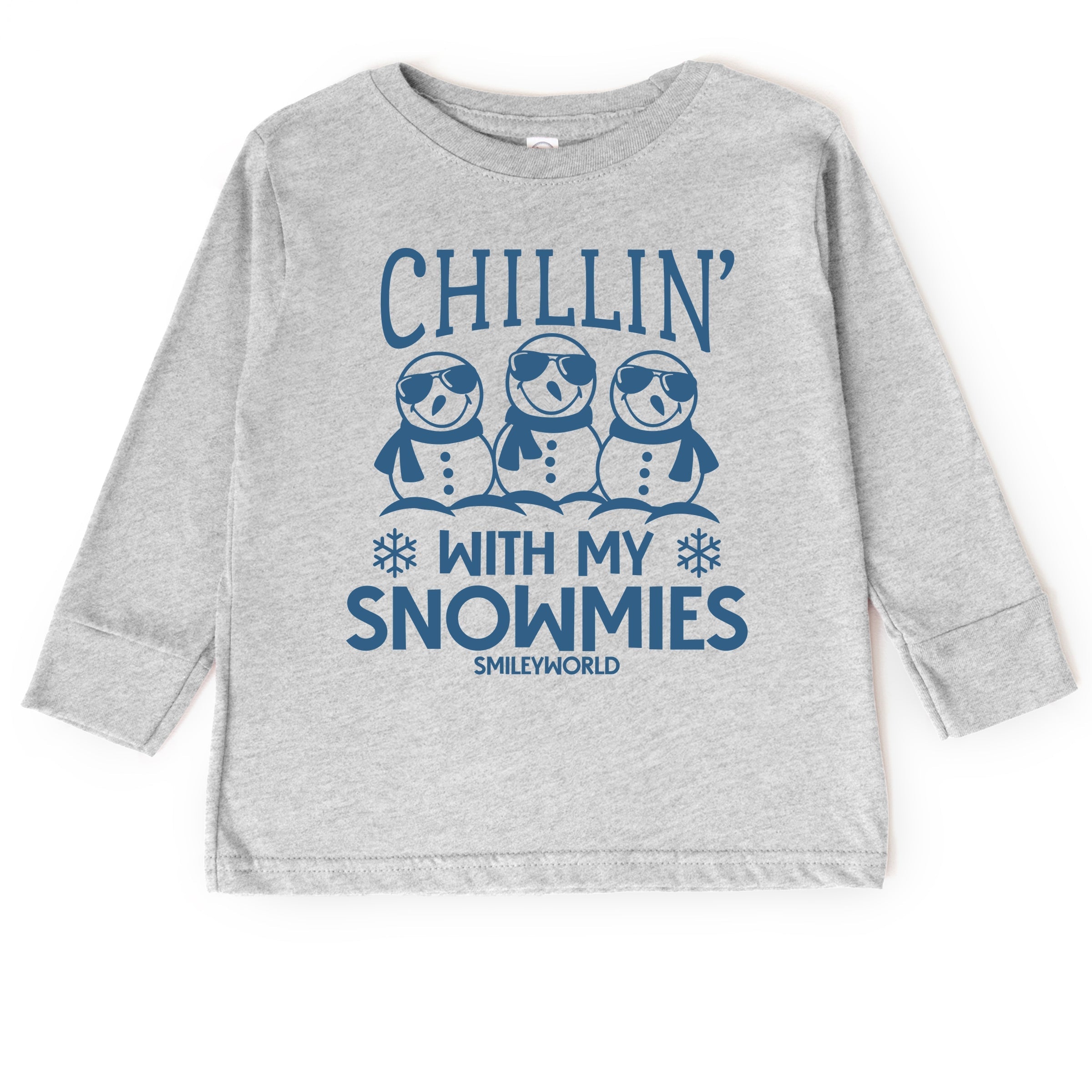 SmileyWorld Chillin' With My Snowmies - Youth Long Sleeve Graphic T-Shirt and Toddler Long Sleeve Graphic Tee
