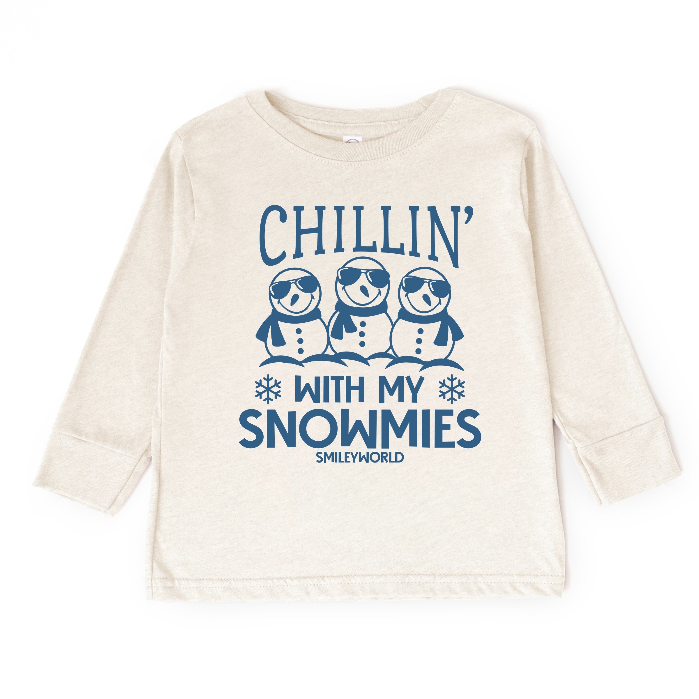 SmileyWorld Chillin' With My Snowmies - Youth Long Sleeve Graphic T-Shirt and Toddler Long Sleeve Graphic Tee