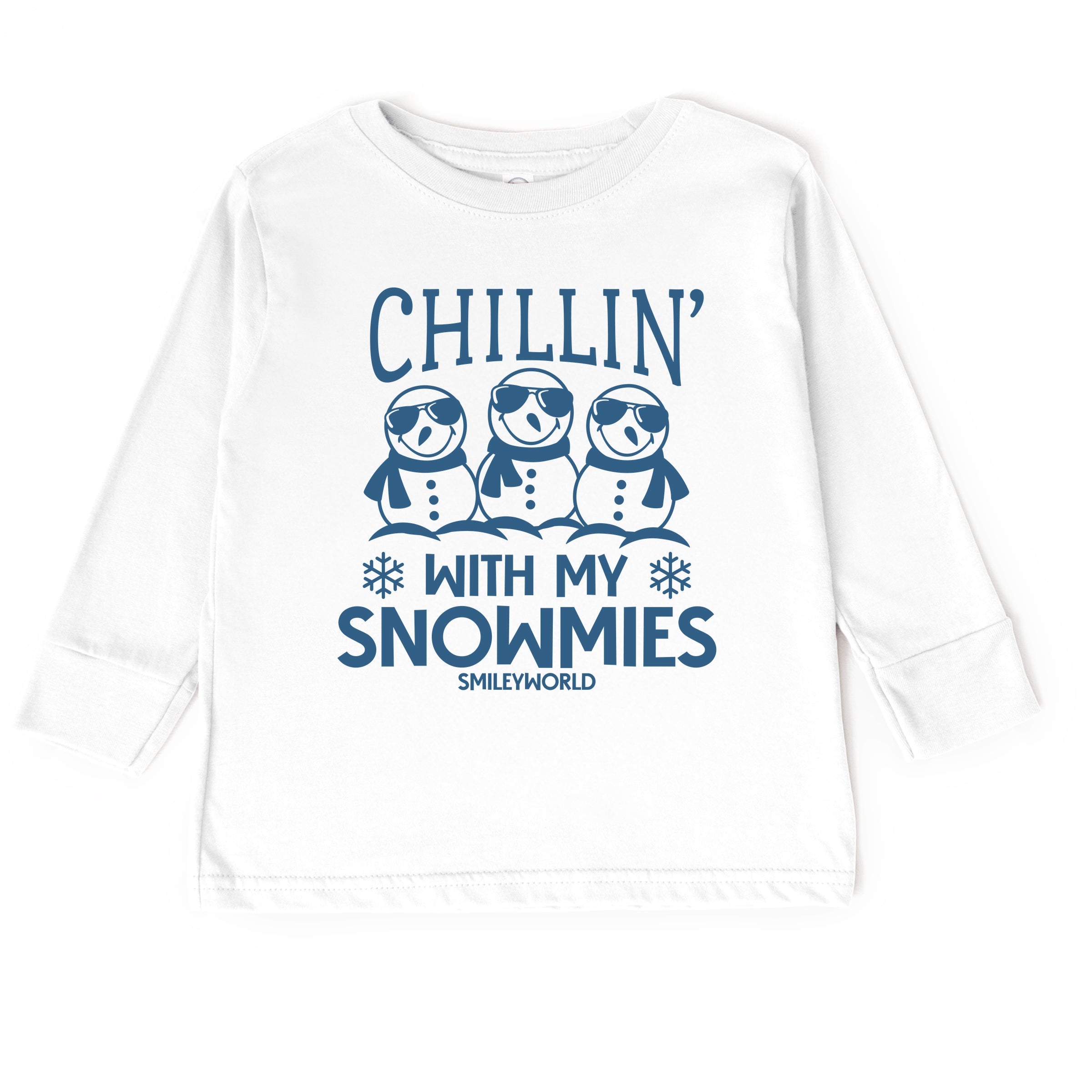 SmileyWorld Chillin' With My Snowmies - Youth Long Sleeve Graphic T-Shirt and Toddler Long Sleeve Graphic Tee