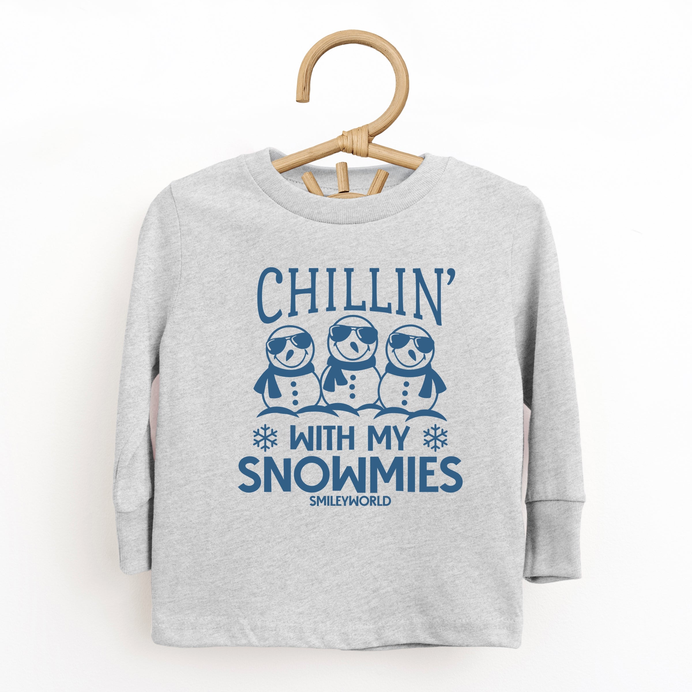 SmileyWorld Chillin' With My Snowmies - Youth Long Sleeve Graphic T-Shirt and Toddler Long Sleeve Graphic Tee