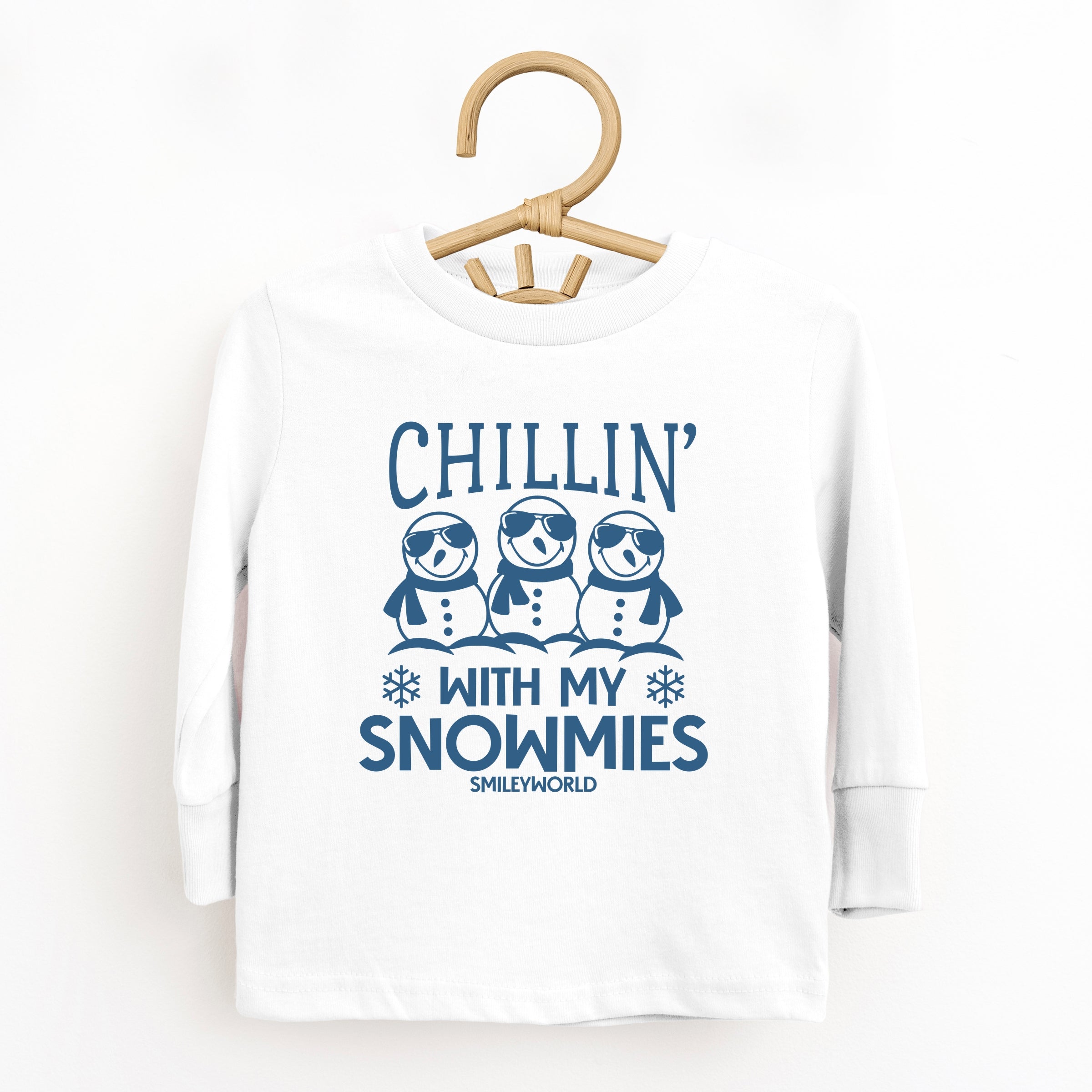 SmileyWorld Chillin' With My Snowmies - Youth Long Sleeve Graphic T-Shirt and Toddler Long Sleeve Graphic Tee