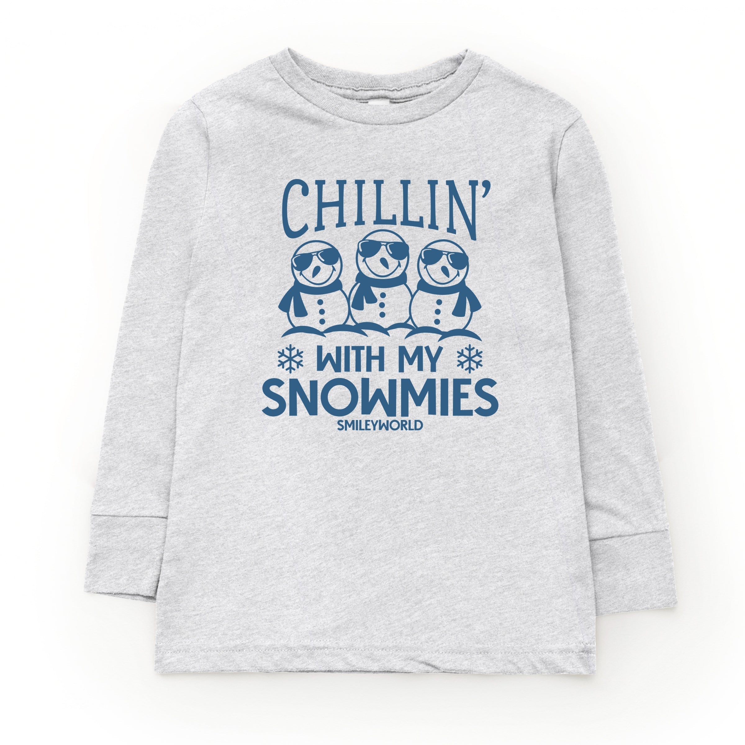 SmileyWorld Chillin' With My Snowmies - Youth Long Sleeve Graphic T-Shirt and Toddler Long Sleeve Graphic Tee