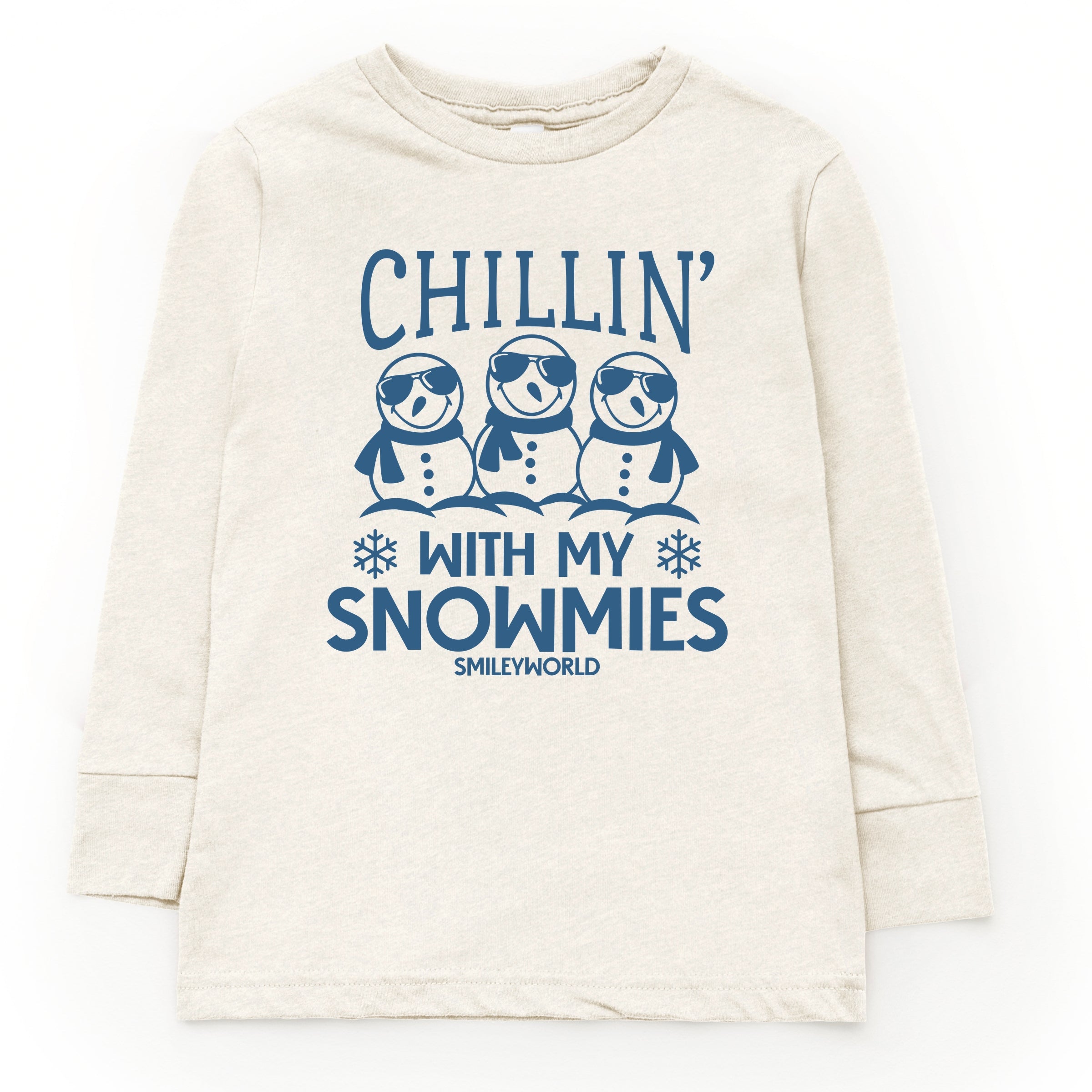 SmileyWorld Chillin' With My Snowmies - Youth Long Sleeve Graphic T-Shirt and Toddler Long Sleeve Graphic Tee