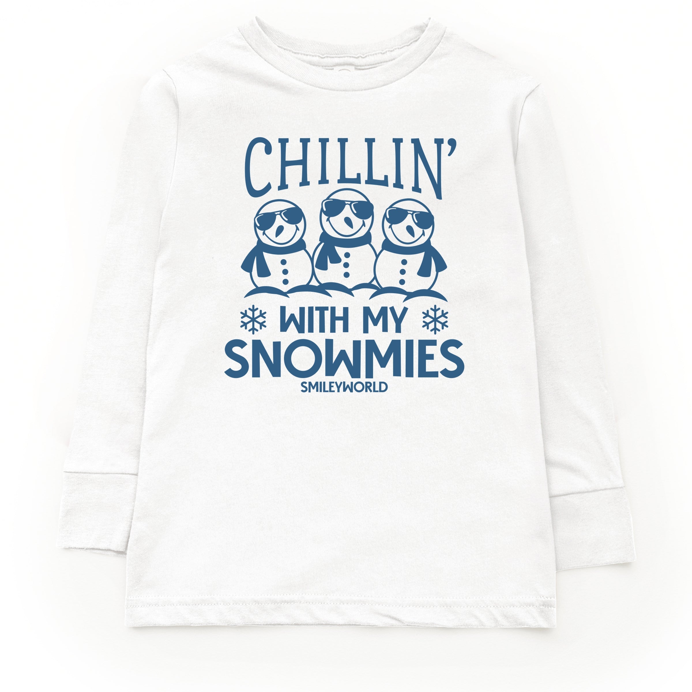 SmileyWorld Chillin' With My Snowmies - Youth Long Sleeve Graphic T-Shirt and Toddler Long Sleeve Graphic Tee