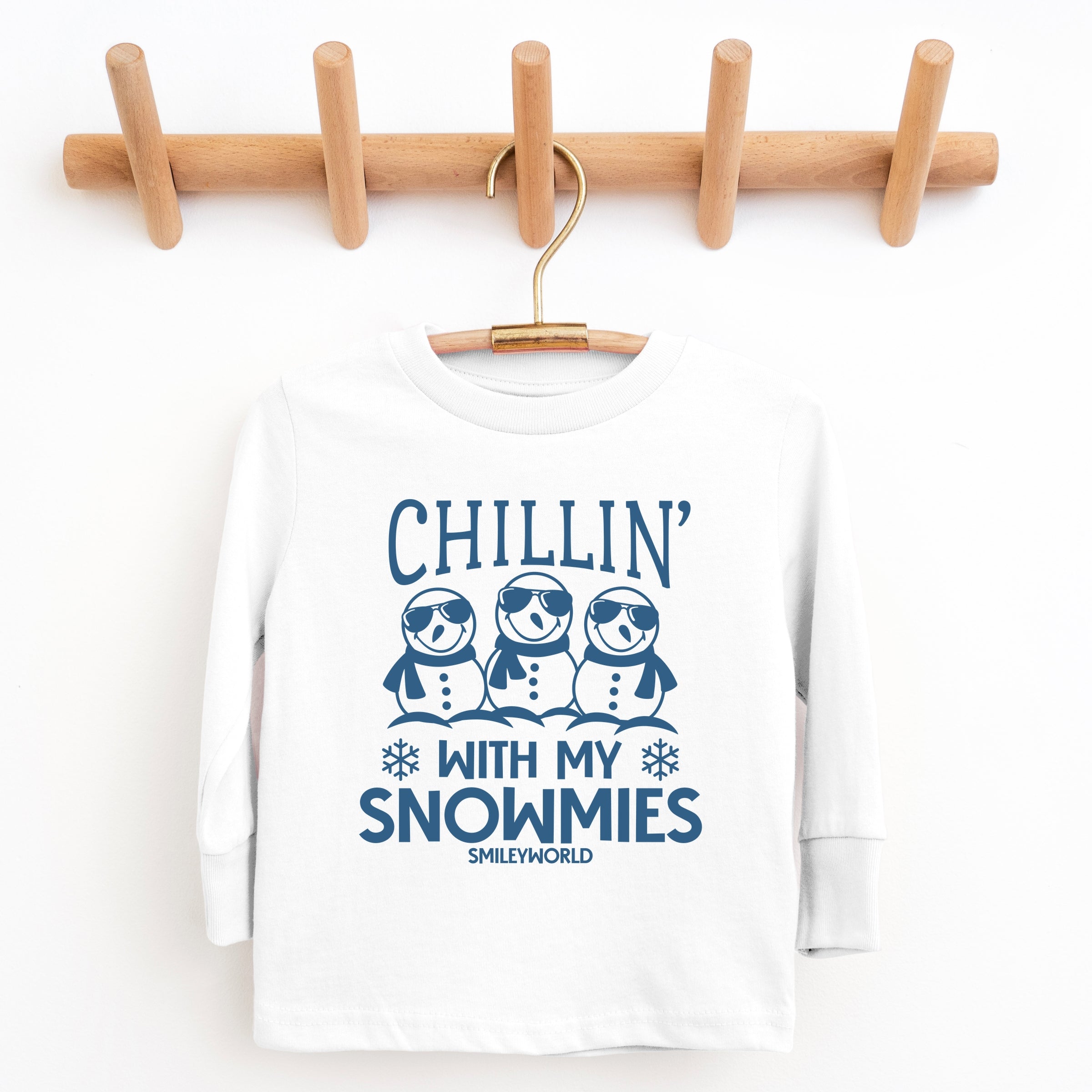 SmileyWorld Chillin' With My Snowmies - Youth Long Sleeve Graphic T-Shirt and Toddler Long Sleeve Graphic Tee