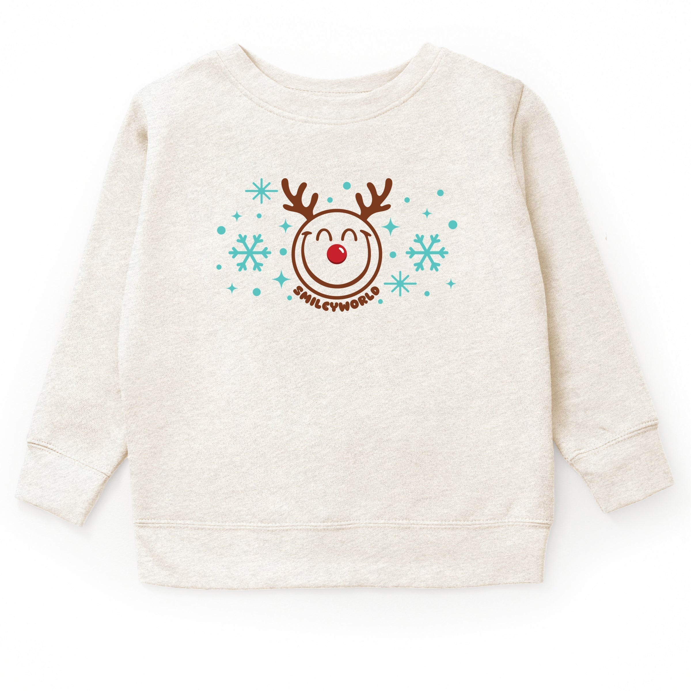 SmileyWorld Reindeer Snowflakes - Toddler Graphic Sweatshirt and Youth Graphic Sweatshirt