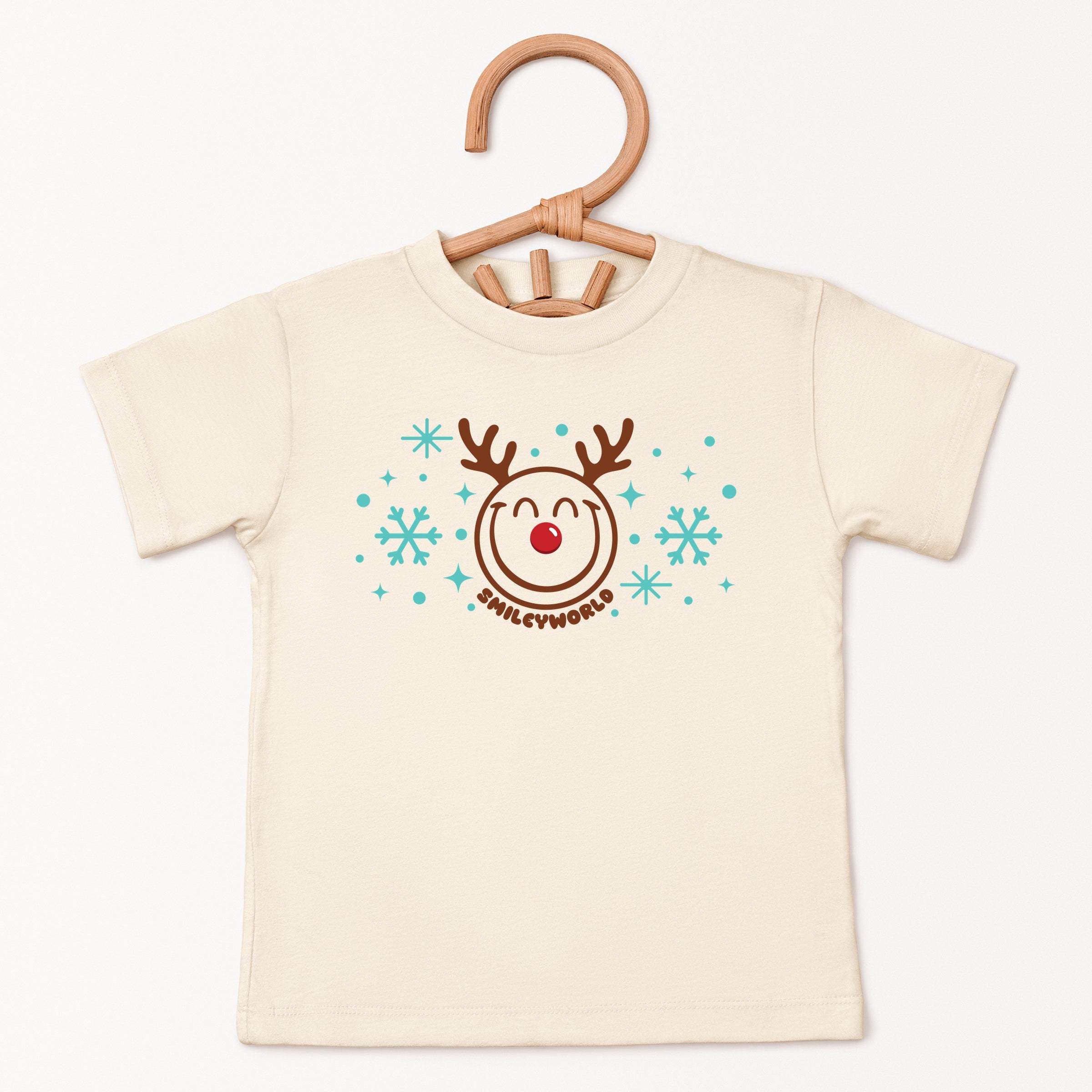 SmileyWorld Reindeer Snowflakes - Youth Short Sleeve Graphic T-Shirt and Toddler Short Sleeve Graphic T-Shirt