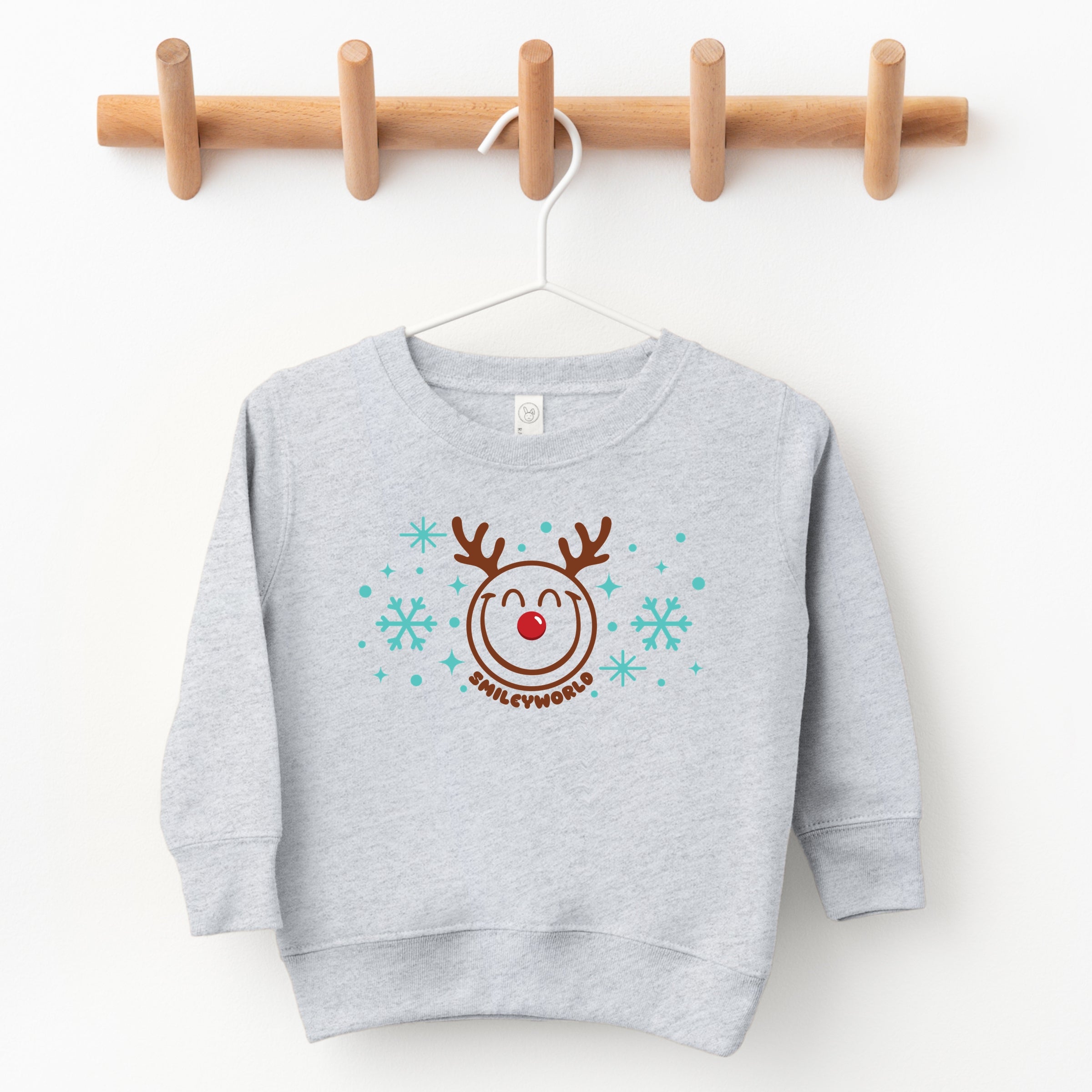 SmileyWorld Reindeer Snowflakes - Toddler Graphic Sweatshirt and Youth Graphic Sweatshirt