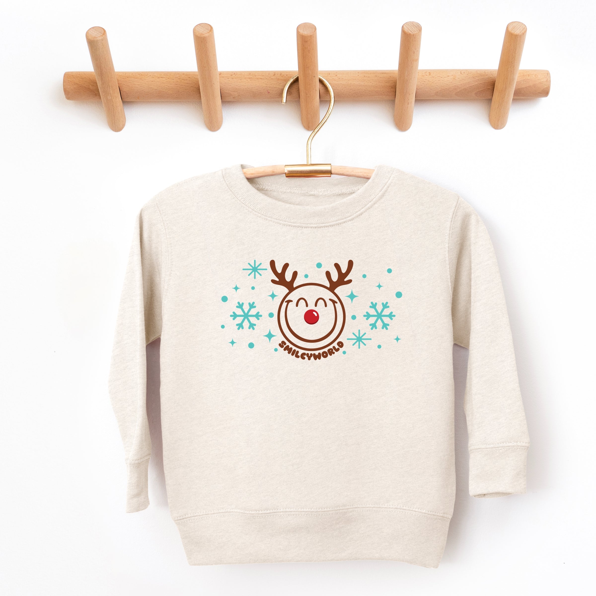 SmileyWorld Reindeer Snowflakes - Toddler Graphic Sweatshirt and Youth Graphic Sweatshirt