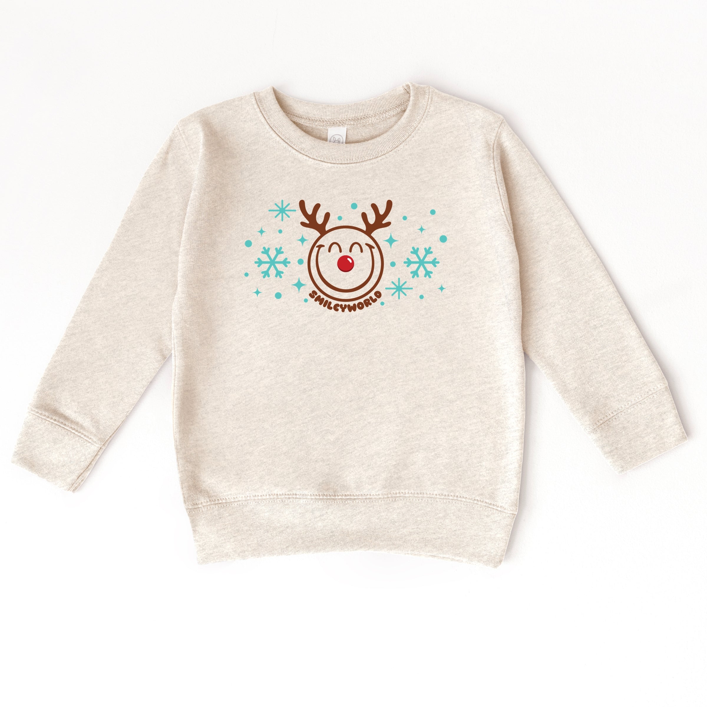 SmileyWorld Reindeer Snowflakes - Toddler Graphic Sweatshirt and Youth Graphic Sweatshirt