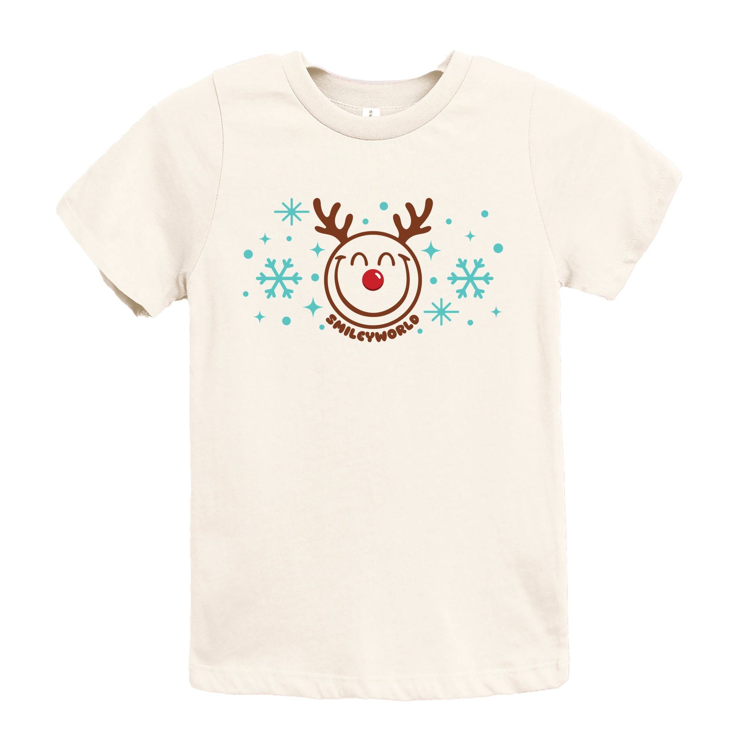 SmileyWorld Reindeer Snowflakes - Youth Short Sleeve Graphic T-Shirt and Toddler Short Sleeve Graphic T-Shirt