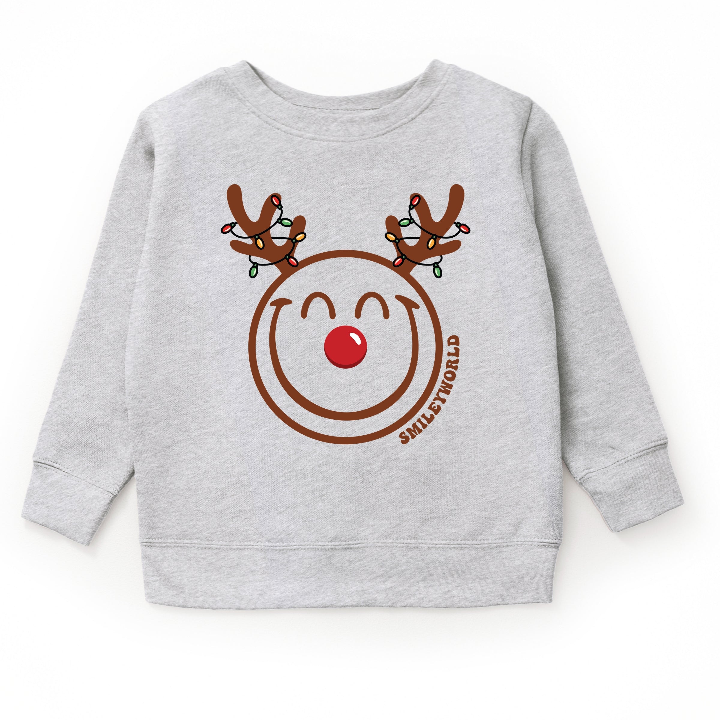 SmileyWorld Reindeer Lights - Toddler Graphic Sweatshirt and Youth Graphic Sweatshirt