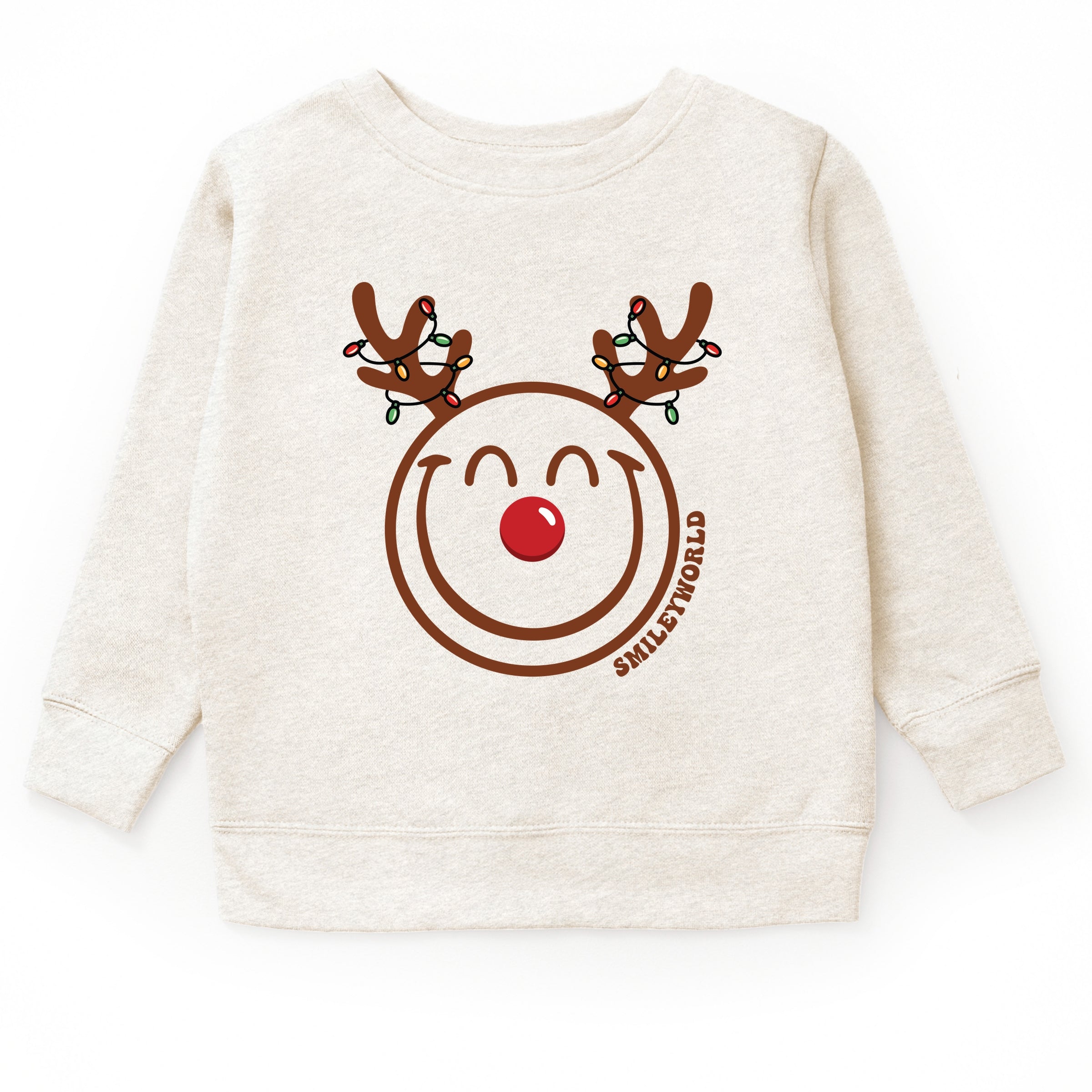 SmileyWorld Reindeer Lights - Toddler Graphic Sweatshirt and Youth Graphic Sweatshirt