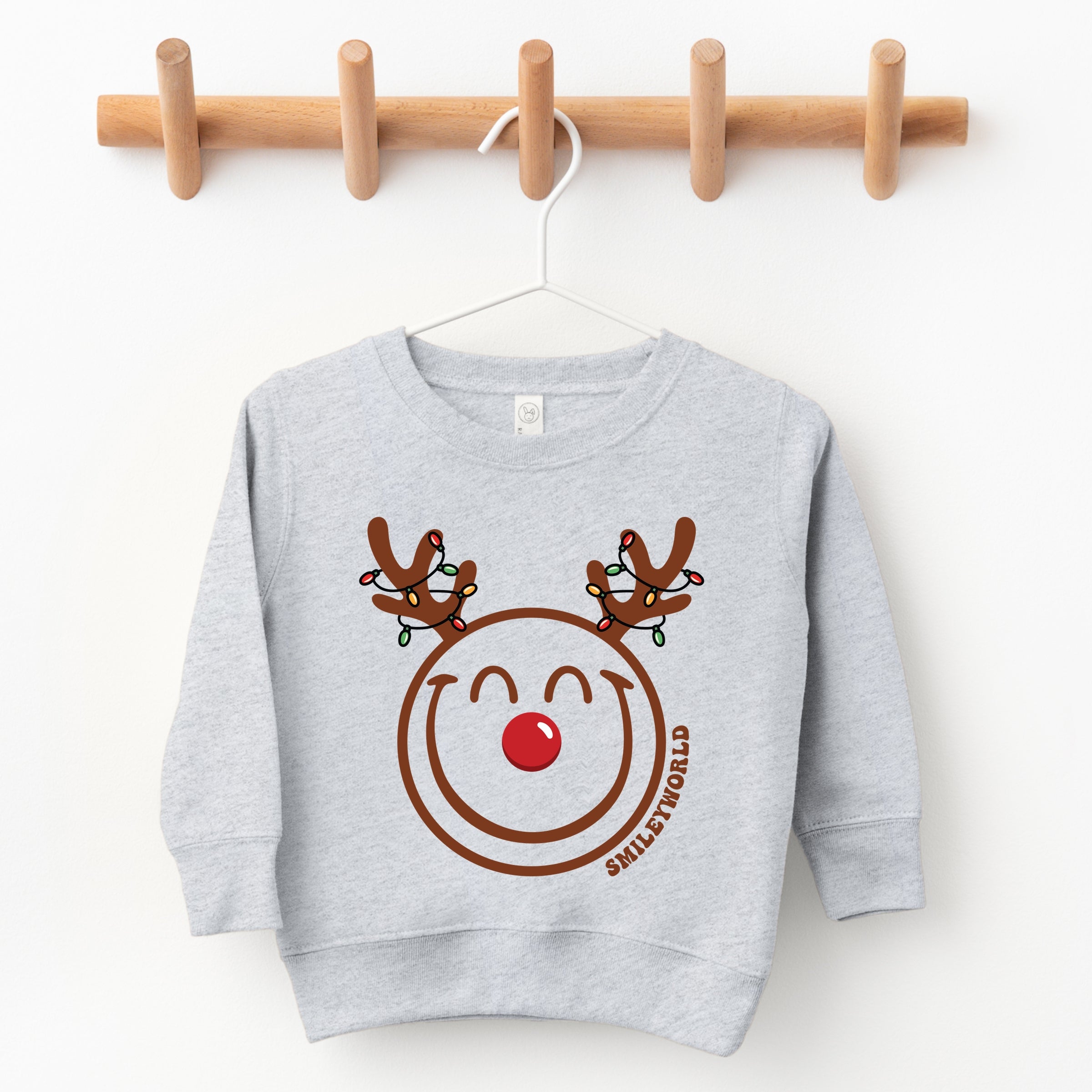 SmileyWorld Reindeer Lights - Toddler Graphic Sweatshirt and Youth Graphic Sweatshirt