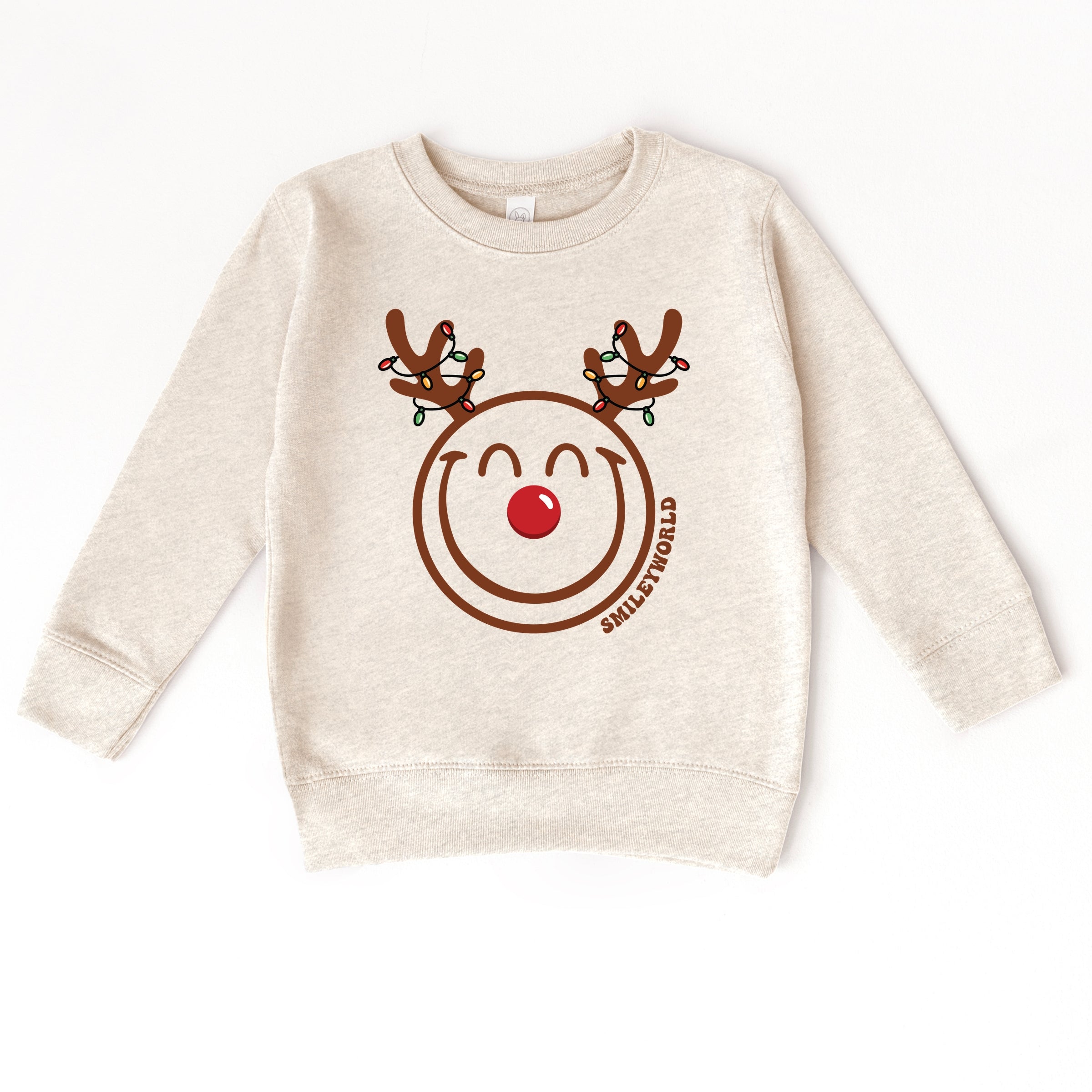 SmileyWorld Reindeer Lights - Toddler Graphic Sweatshirt and Youth Graphic Sweatshirt
