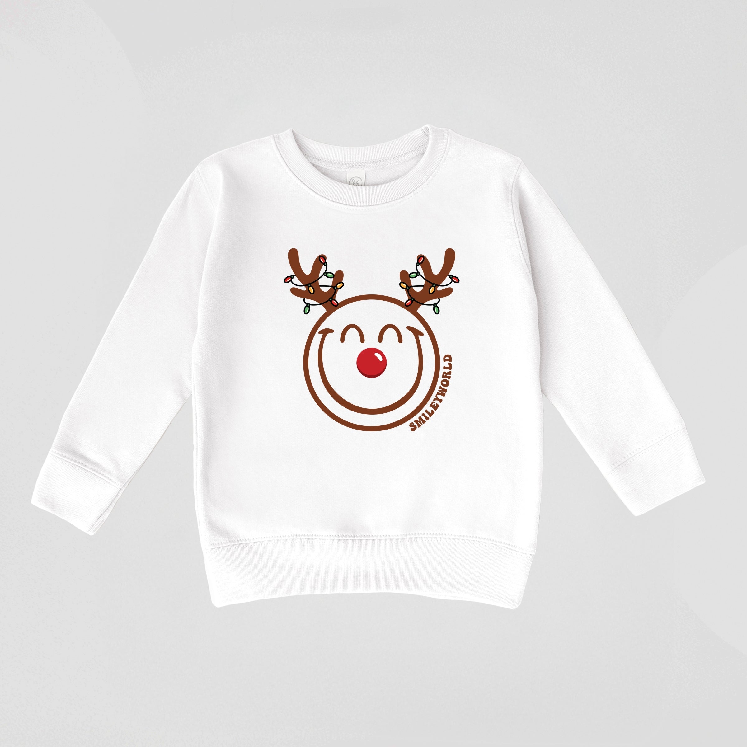 SmileyWorld Reindeer Lights - Toddler Graphic Sweatshirt and Youth Graphic Sweatshirt
