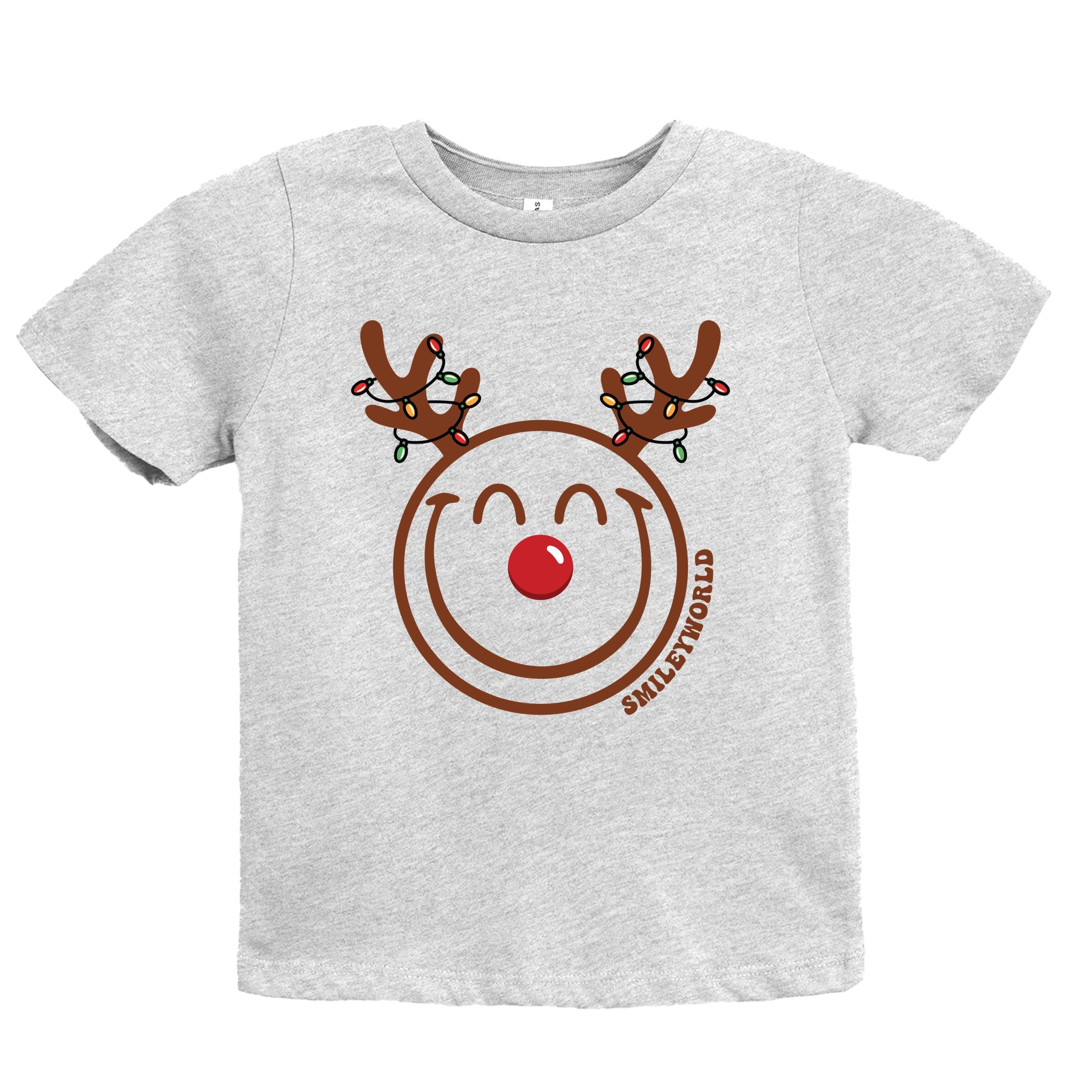 SmileyWorld Reindeer Lights - Youth Short Sleeve Graphic T-Shirt and Toddler Short Sleeve Graphic T-Shirt