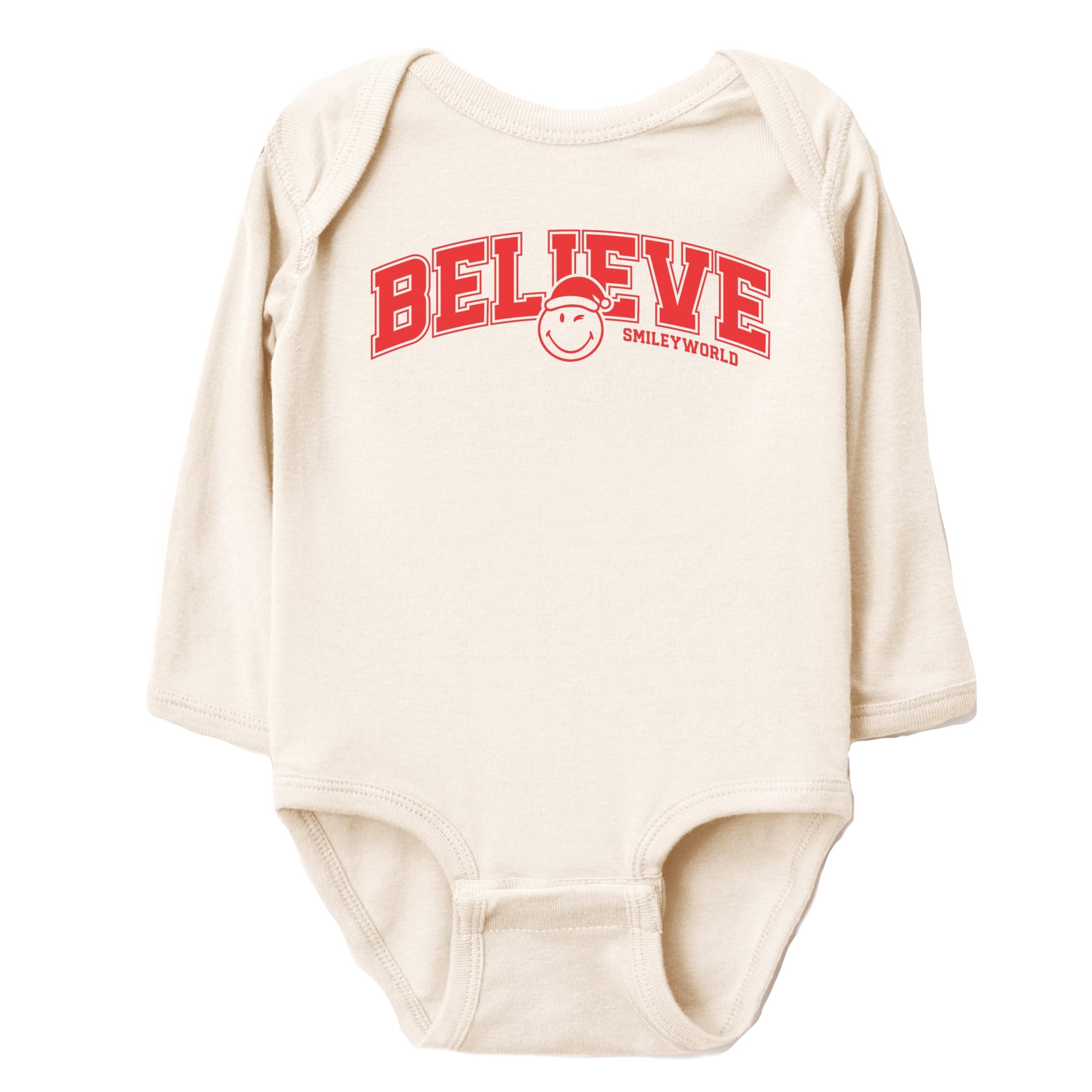 SmileyWorld Varsity Believe - Baby Long Sleeve Bodysuit