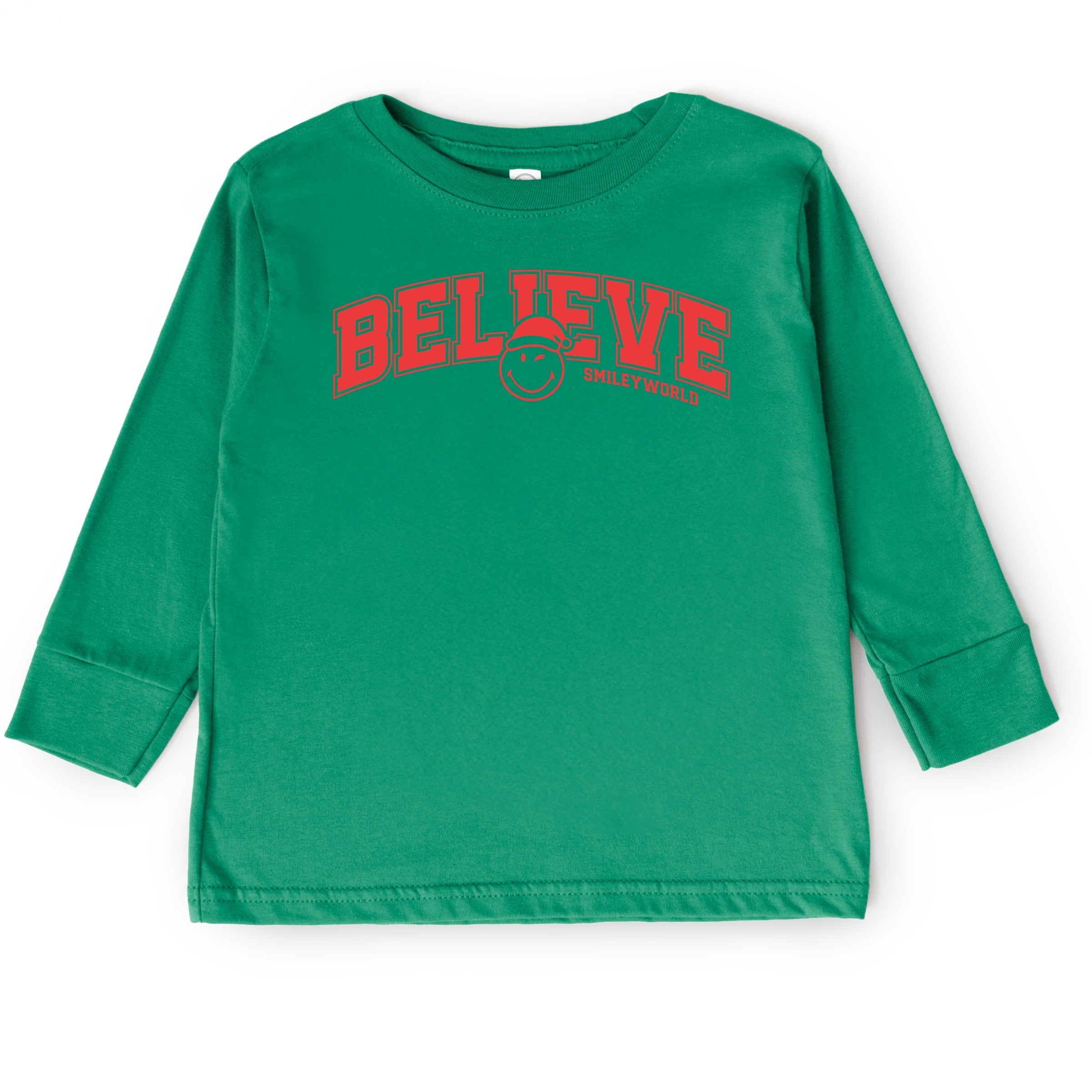 SmileyWorld Varisty Believe - Youth Long Sleeve Graphic T-Shirt and Toddler Long Sleeve Graphic Tee