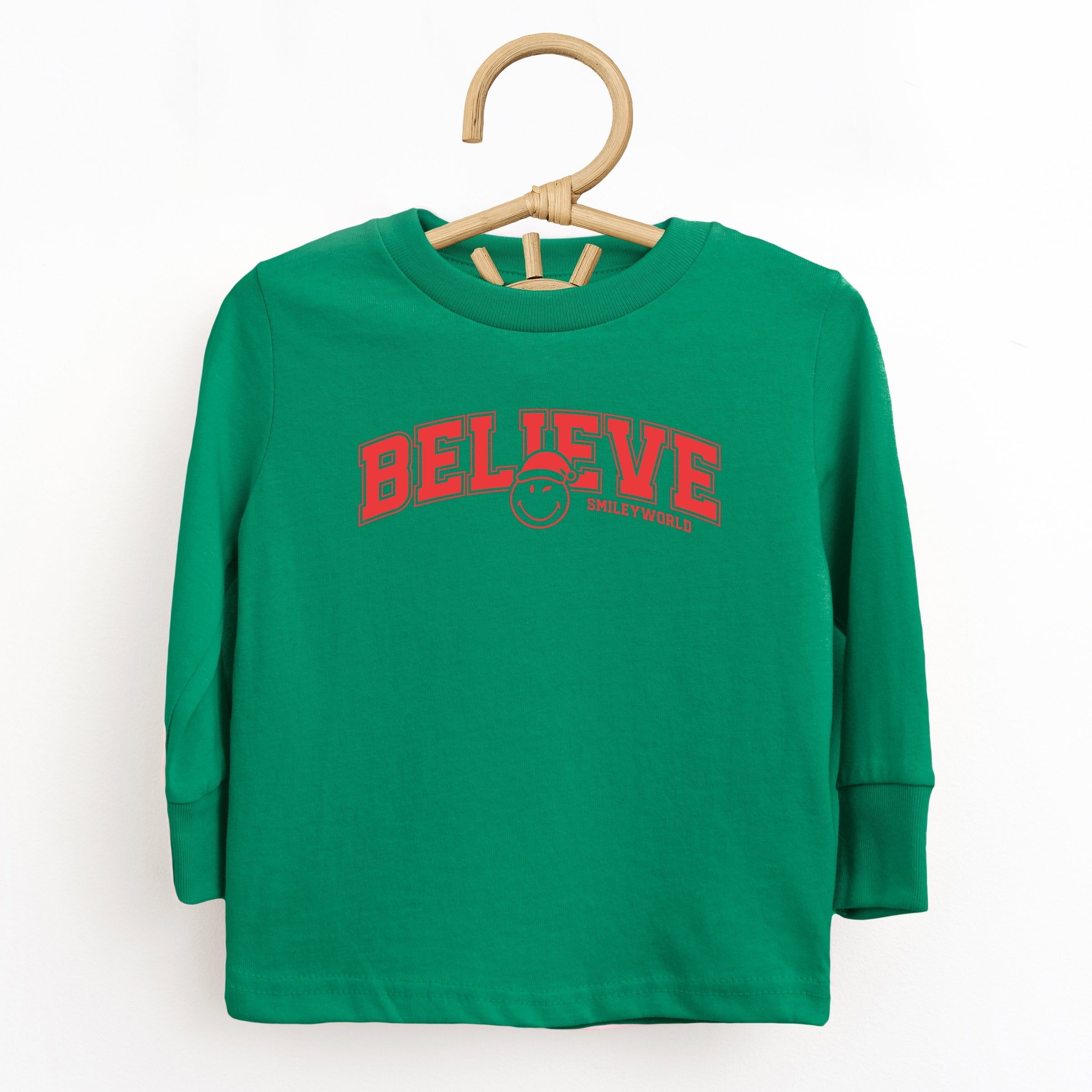 SmileyWorld Varisty Believe - Youth Long Sleeve Graphic T-Shirt and Toddler Long Sleeve Graphic Tee