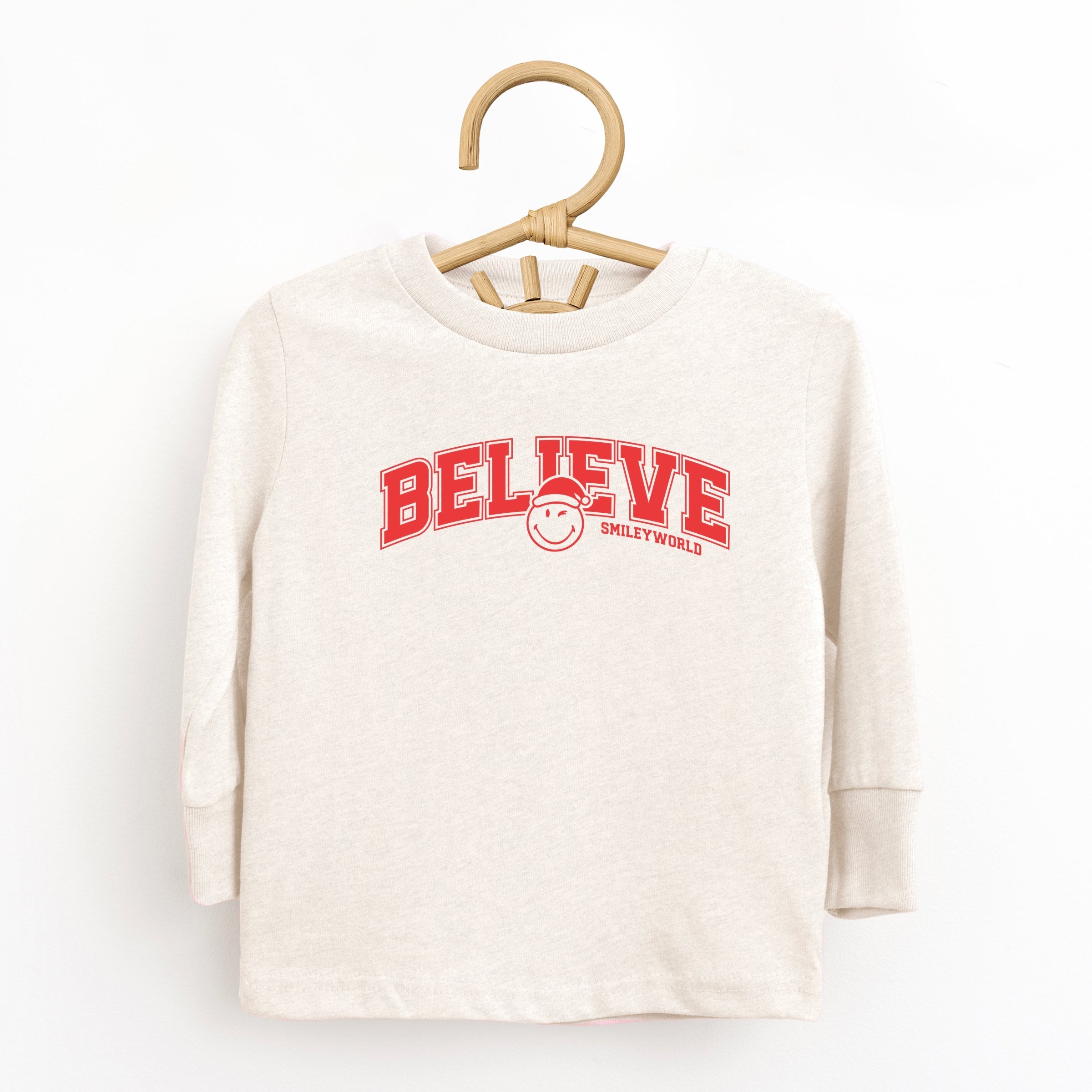 SmileyWorld Varisty Believe - Youth Long Sleeve Graphic T-Shirt and Toddler Long Sleeve Graphic Tee