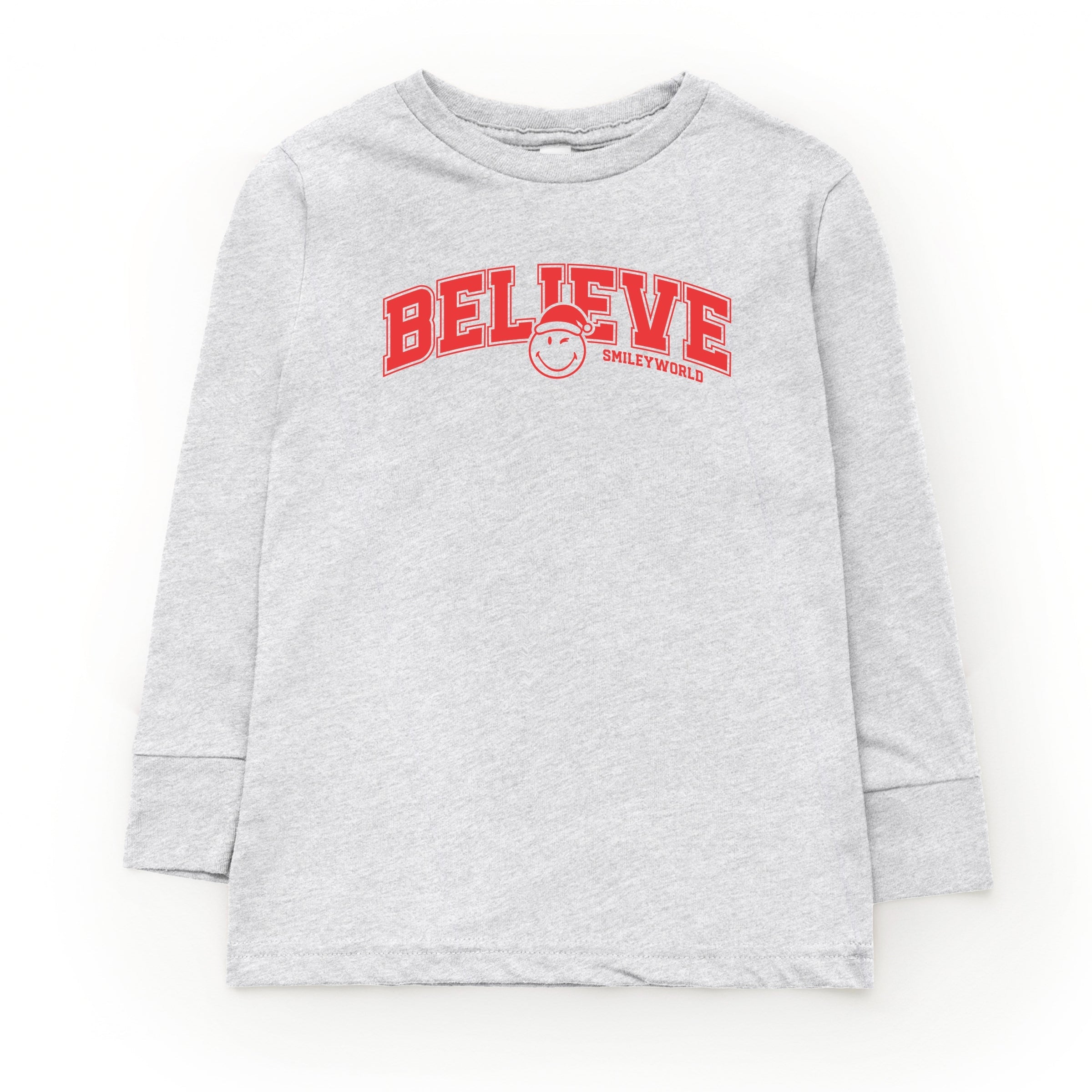 SmileyWorld Varisty Believe - Youth Long Sleeve Graphic T-Shirt and Toddler Long Sleeve Graphic Tee