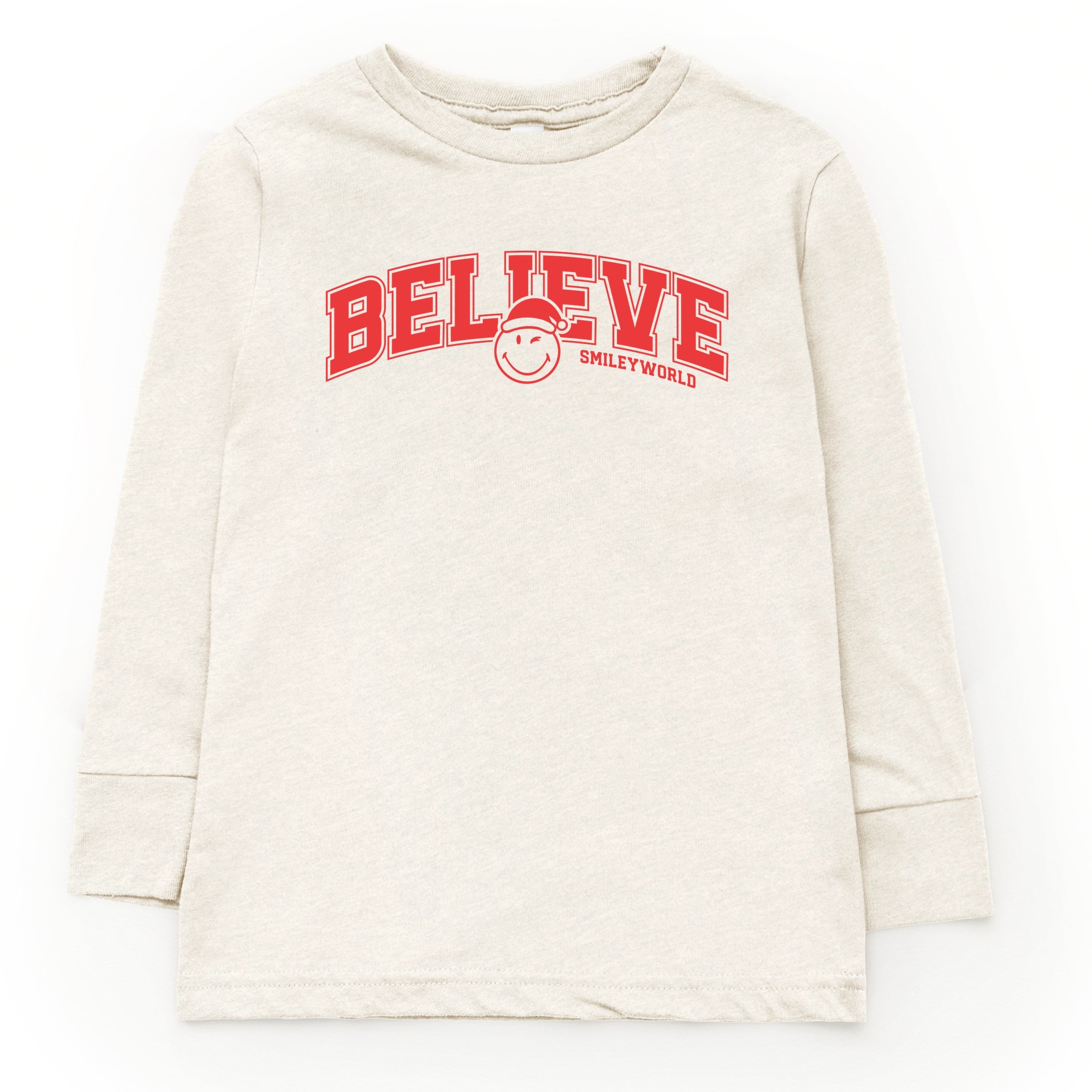SmileyWorld Varisty Believe - Youth Long Sleeve Graphic T-Shirt and Toddler Long Sleeve Graphic Tee