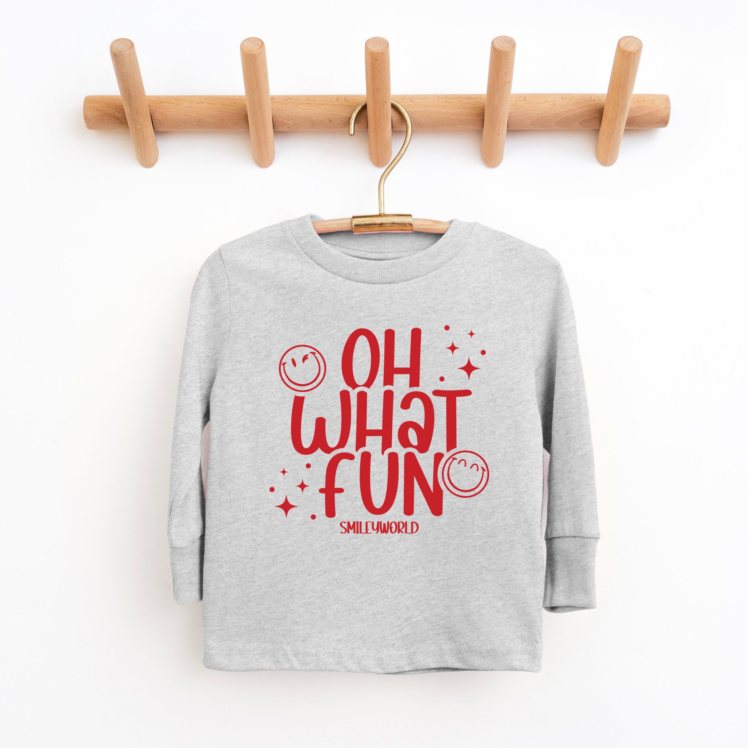 SmileyWorld Oh What Fun - Toddler Long Sleeve Graphic Tee and Youth Long Sleeve Graphic T-Shirt