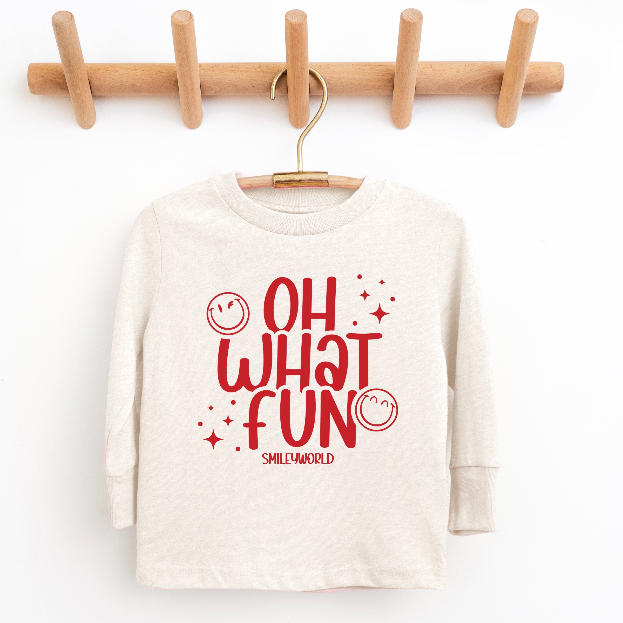 SmileyWorld Oh What Fun - Toddler Long Sleeve Graphic Tee and Youth Long Sleeve Graphic T-Shirt
