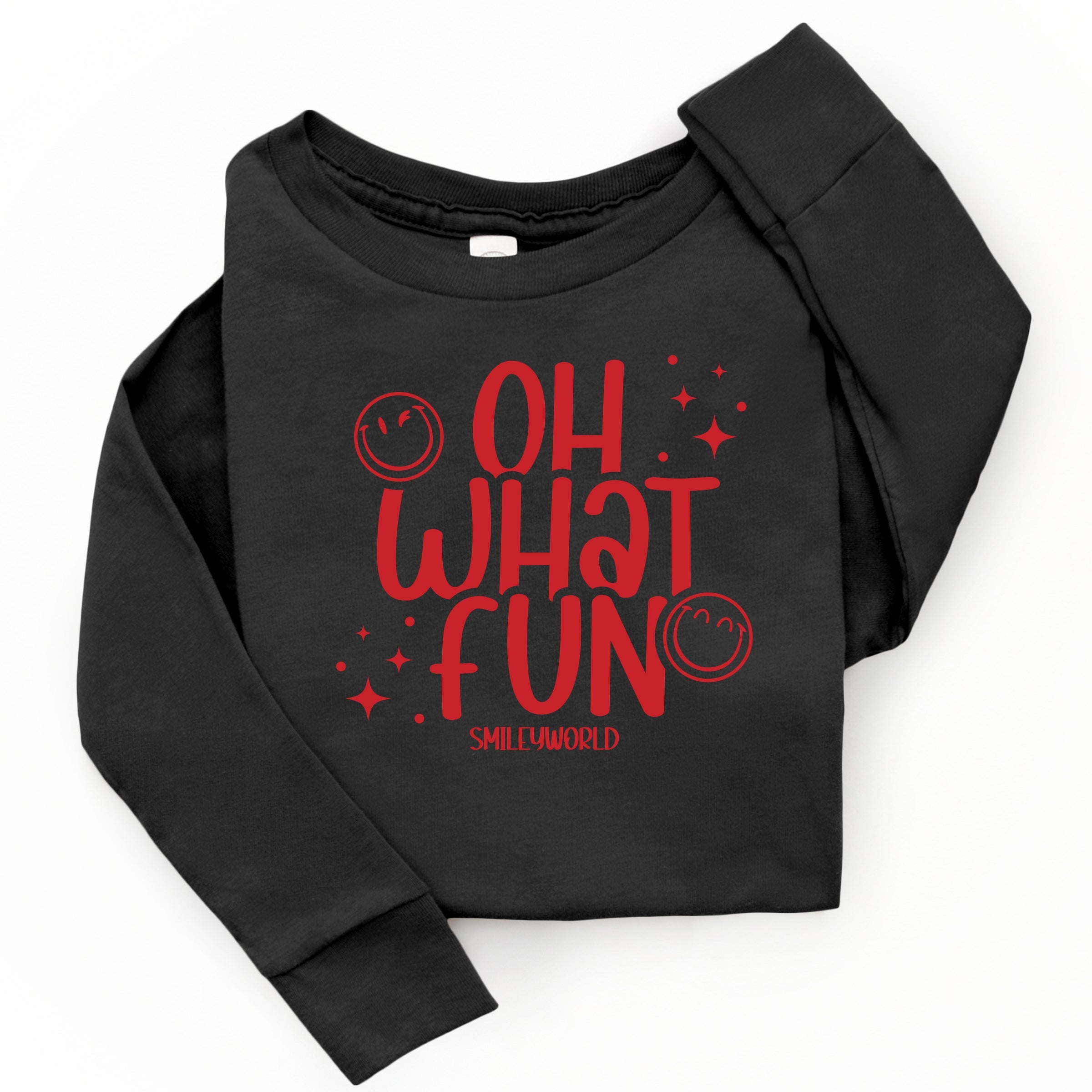 SmileyWorld Oh What Fun - Toddler Long Sleeve Graphic Tee and Youth Long Sleeve Graphic T-Shirt