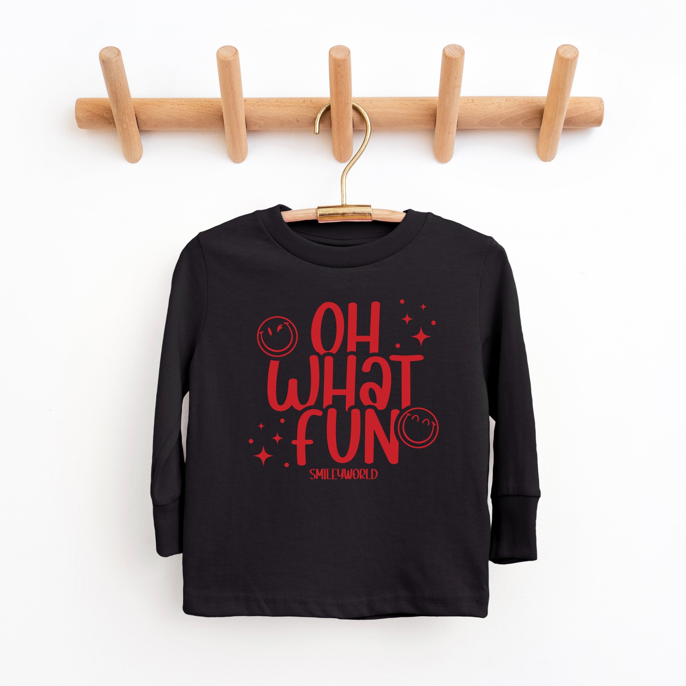 SmileyWorld Oh What Fun - Toddler Long Sleeve Graphic Tee and Youth Long Sleeve Graphic T-Shirt