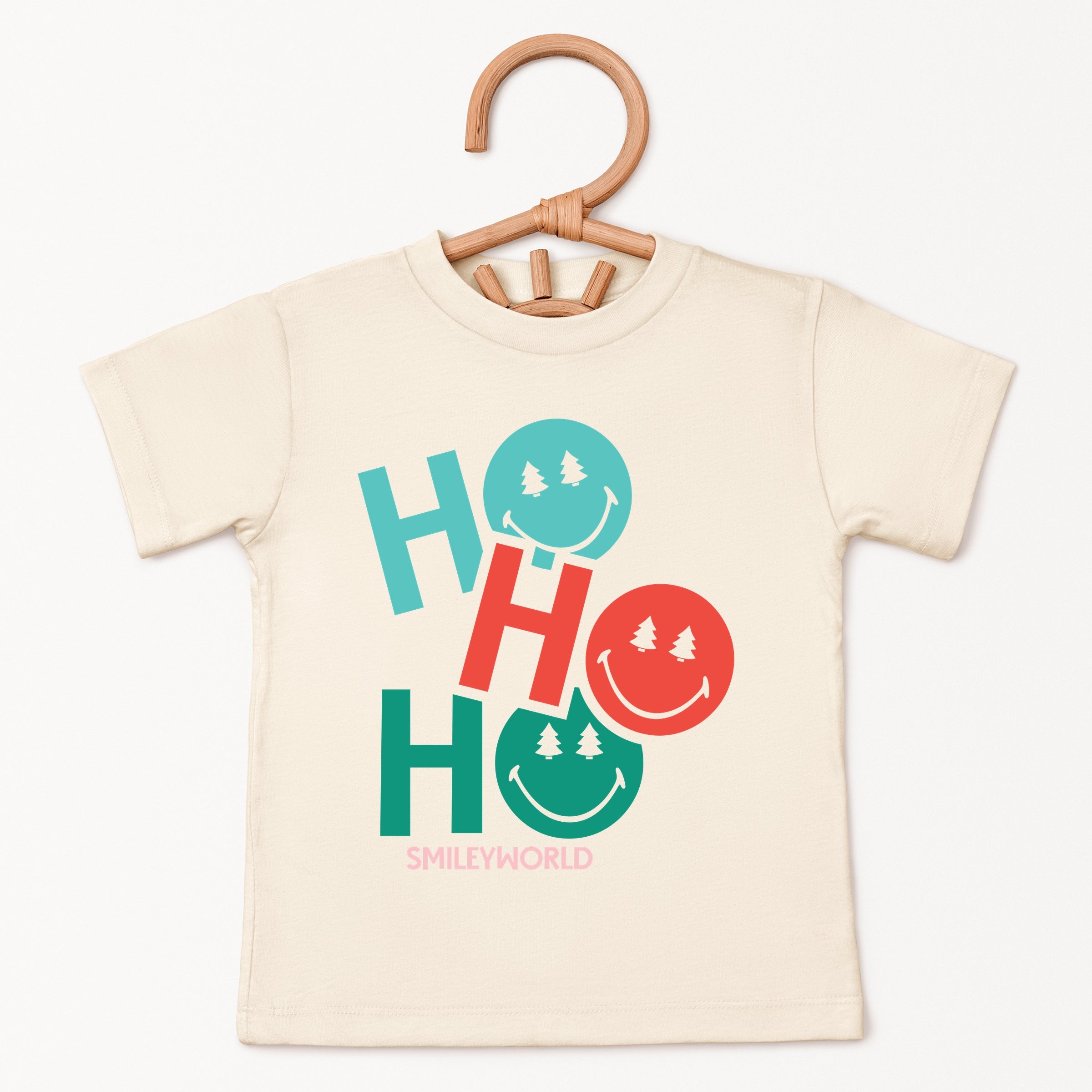 SmileyWorld Ho Ho Ho Stacked - Youth Short Sleeve Graphic T-Shirt and Toddler Short Sleeve Graphic T-Shirt