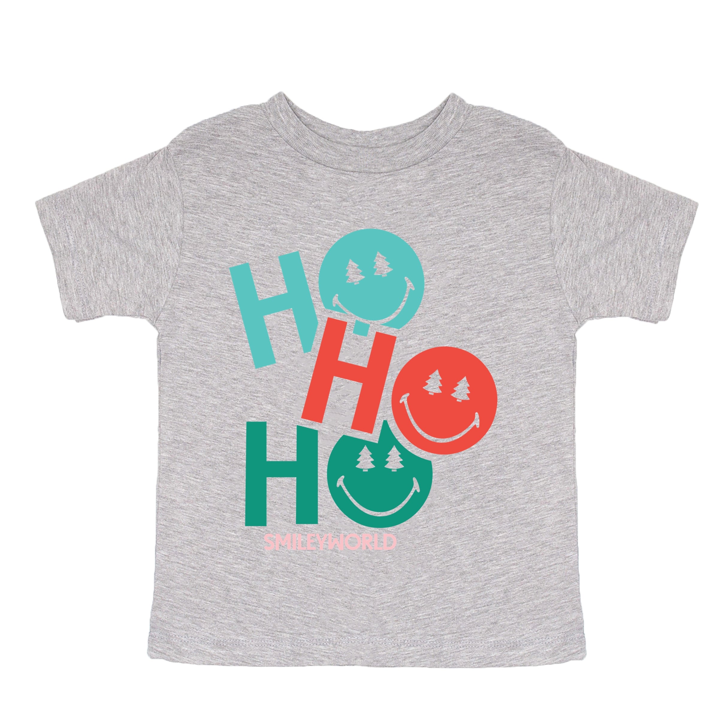 SmileyWorld Ho Ho Ho Stacked - Youth Short Sleeve Graphic T-Shirt and Toddler Short Sleeve Graphic T-Shirt