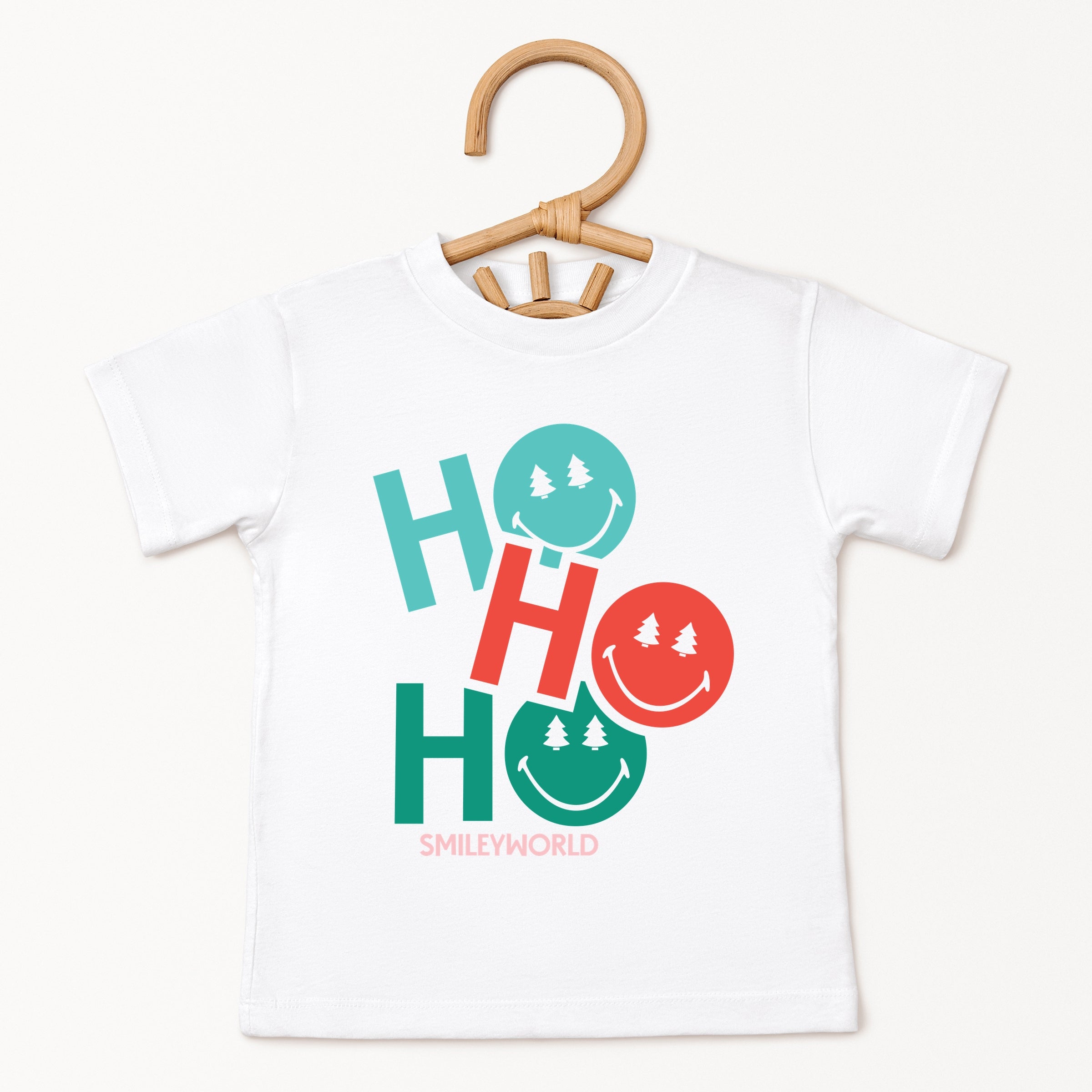 SmileyWorld Ho Ho Ho Stacked - Youth Short Sleeve Graphic T-Shirt and Toddler Short Sleeve Graphic T-Shirt