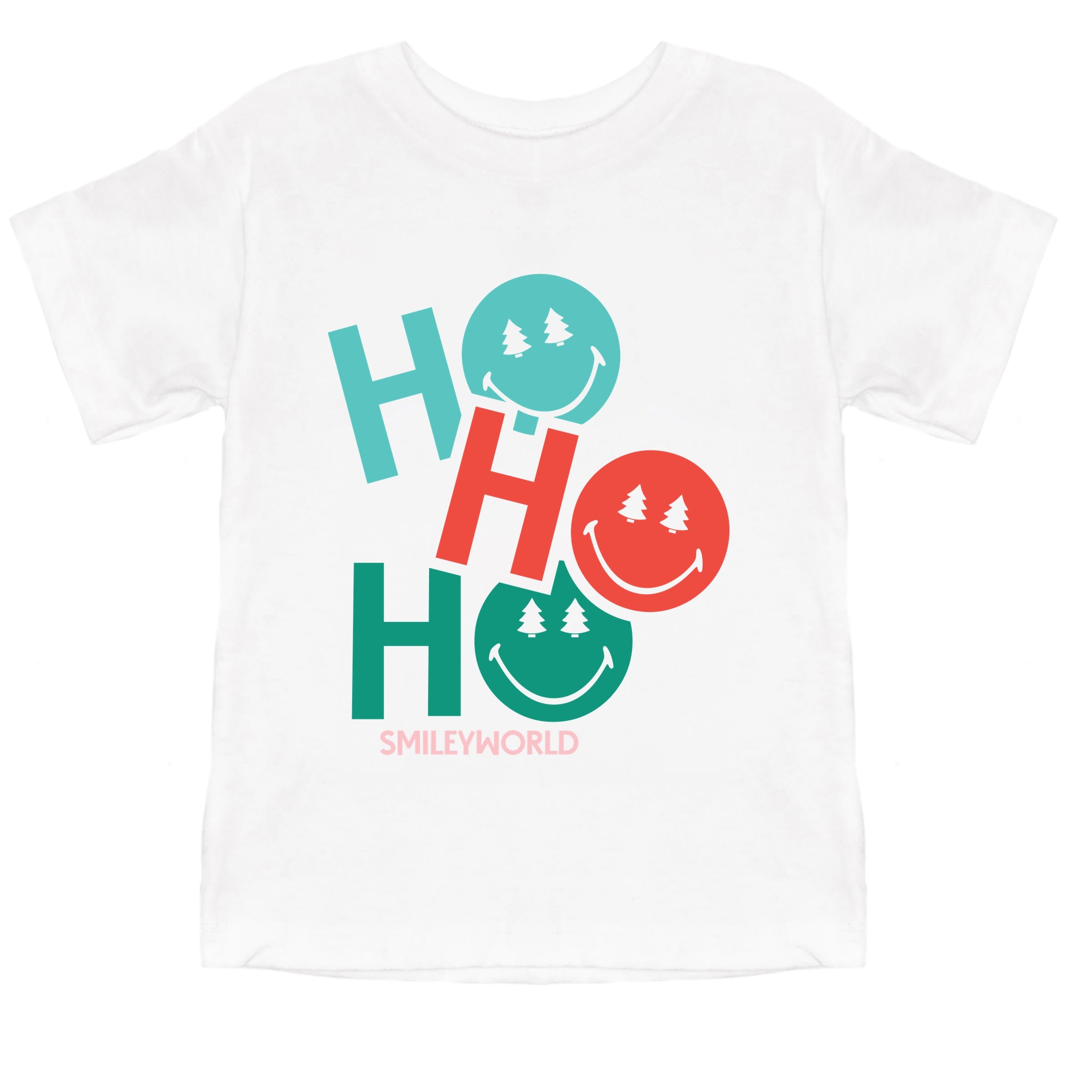 SmileyWorld Ho Ho Ho Stacked - Youth Short Sleeve Graphic T-Shirt and Toddler Short Sleeve Graphic T-Shirt