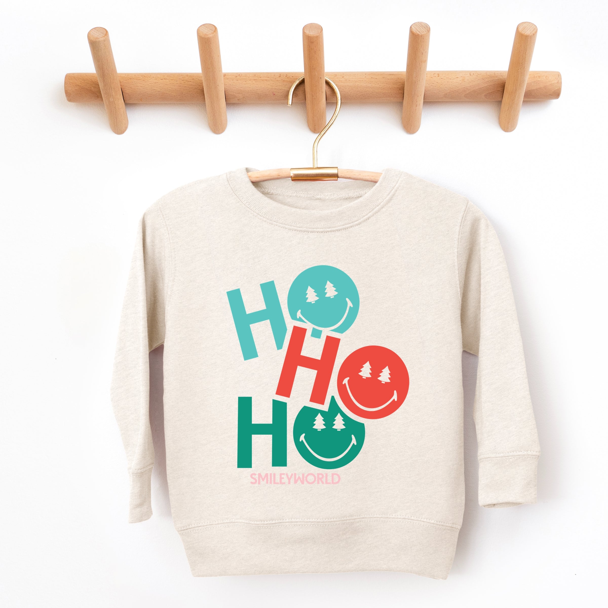 SmileyWorld Ho Ho Ho Stacked - Toddler Graphic Sweatshirt and Youth Graphic Sweatshirt