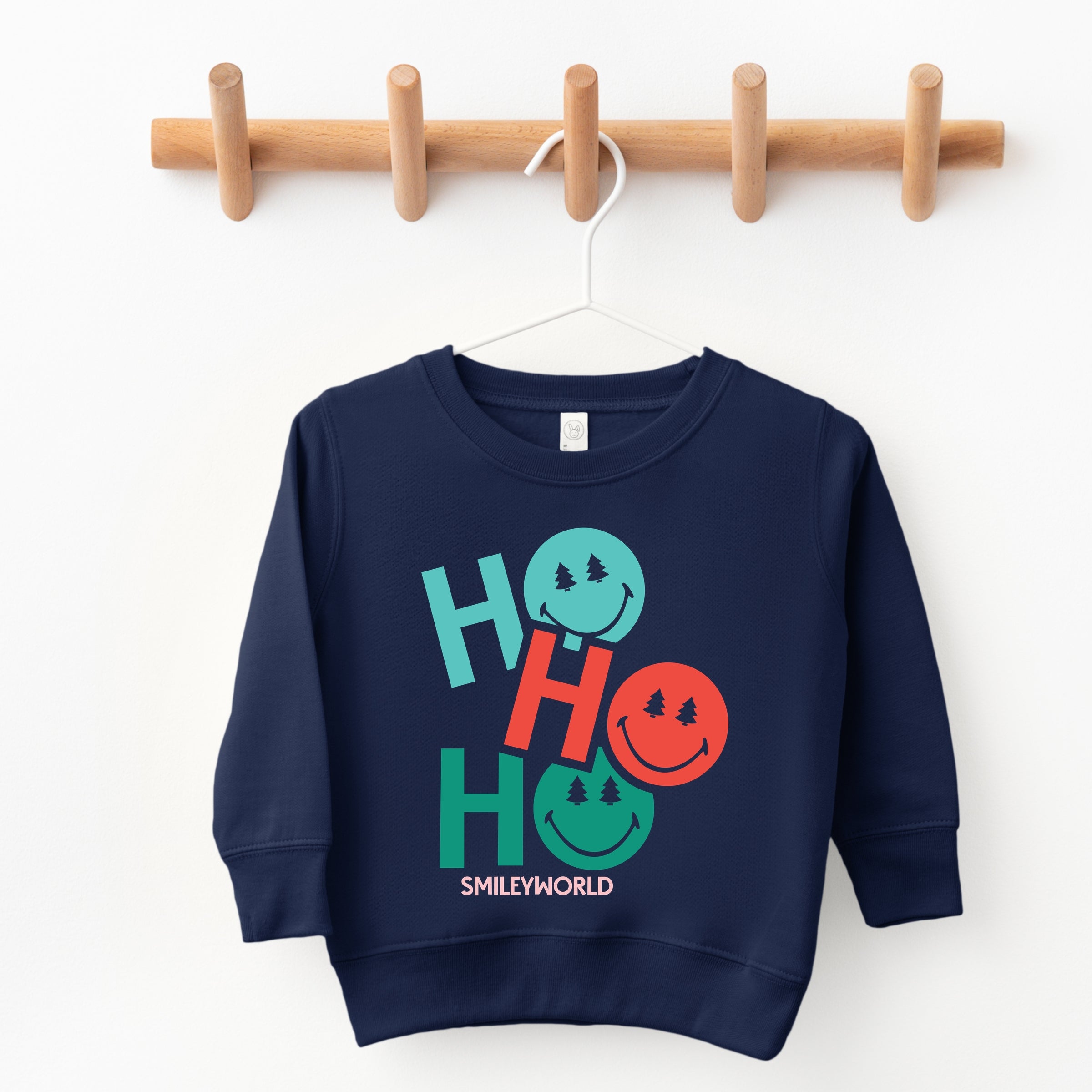 SmileyWorld Ho Ho Ho Stacked - Toddler Graphic Sweatshirt and Youth Graphic Sweatshirt