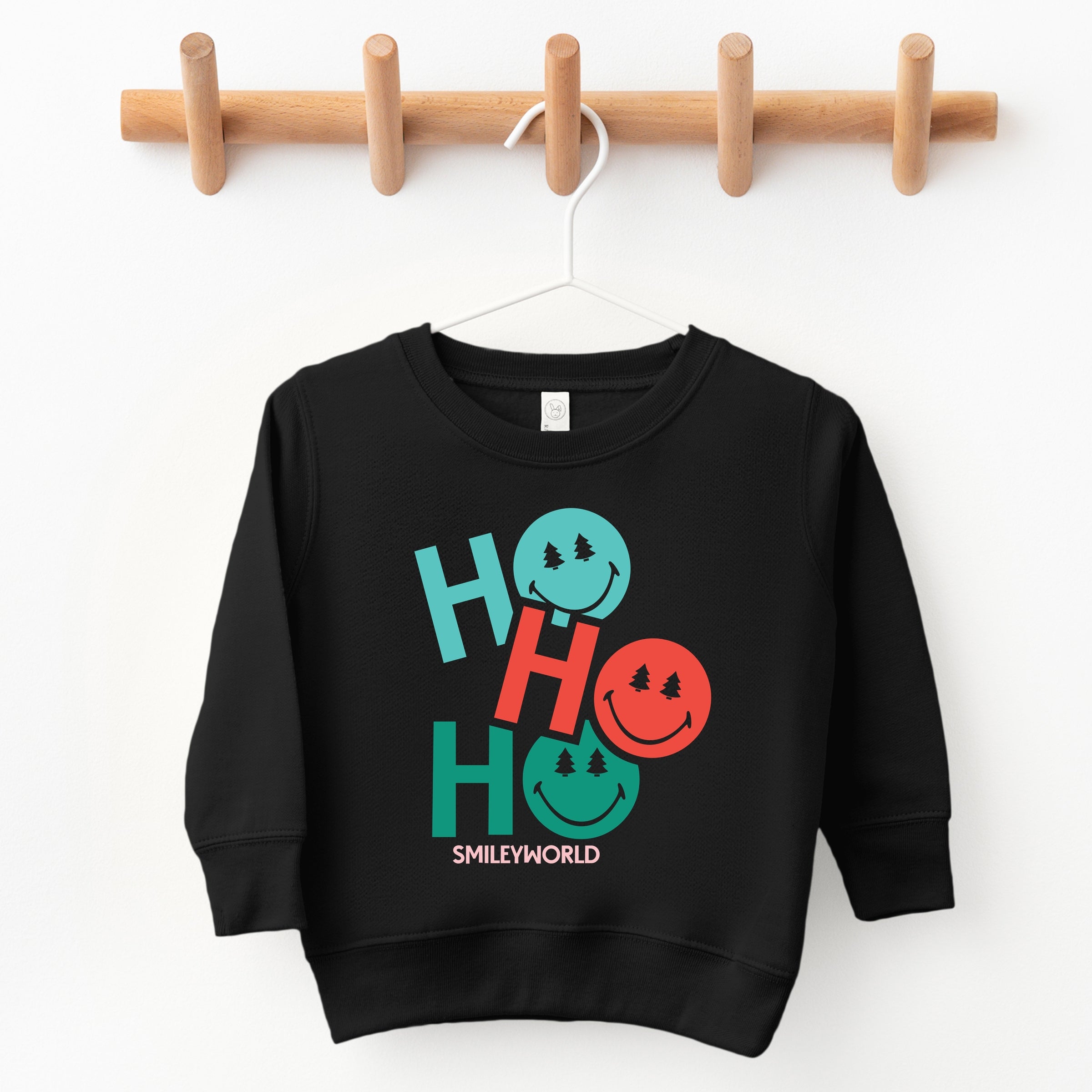 SmileyWorld Ho Ho Ho Stacked - Toddler Graphic Sweatshirt and Youth Graphic Sweatshirt