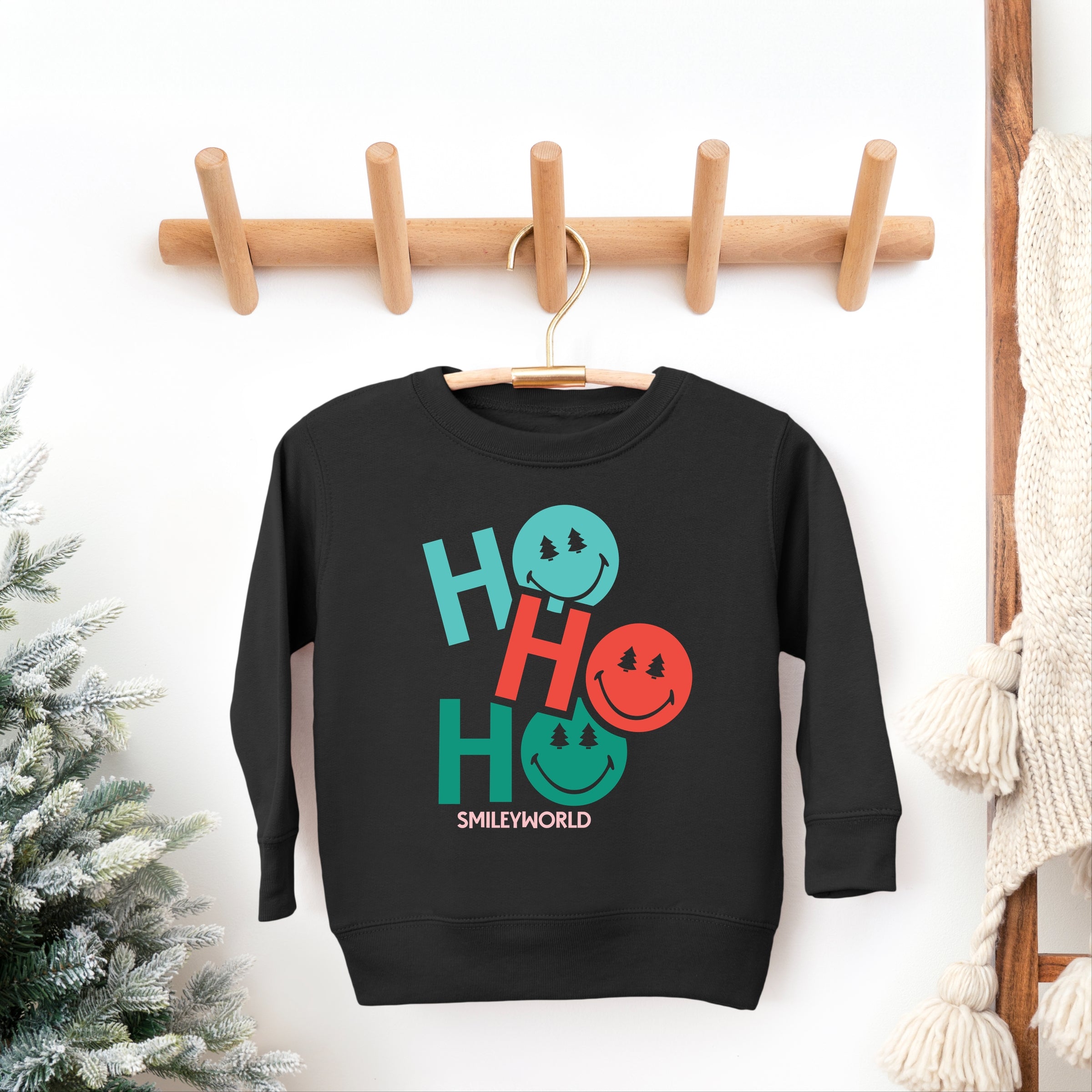 SmileyWorld Ho Ho Ho Stacked - Toddler Graphic Sweatshirt and Youth Graphic Sweatshirt