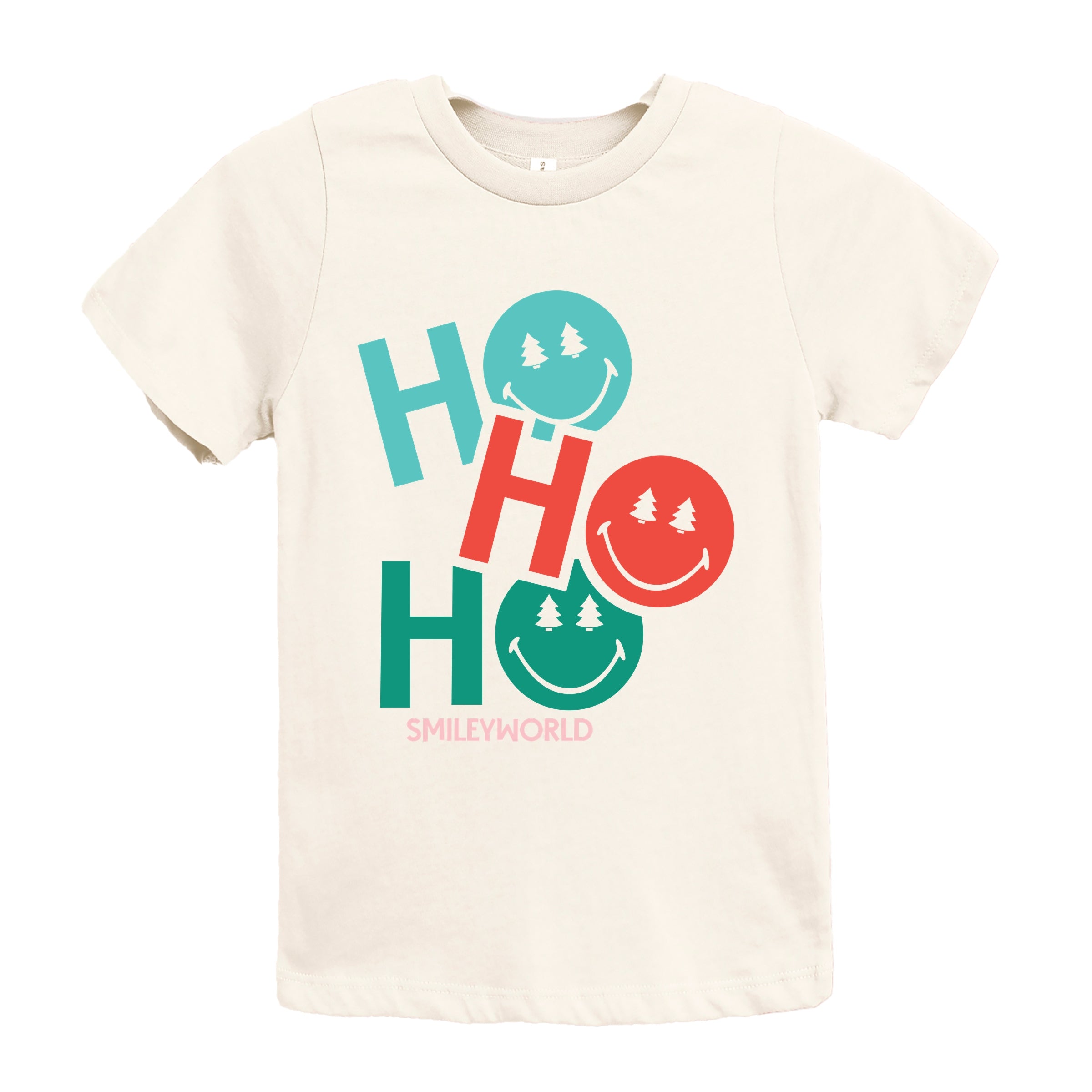 SmileyWorld Ho Ho Ho Stacked - Youth Short Sleeve Graphic T-Shirt and Toddler Short Sleeve Graphic T-Shirt