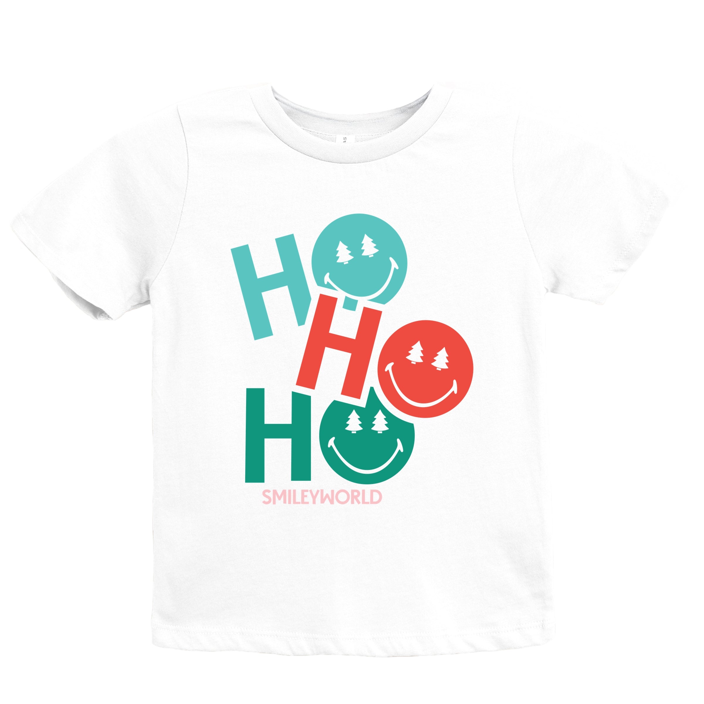 SmileyWorld Ho Ho Ho Stacked - Youth Short Sleeve Graphic T-Shirt and Toddler Short Sleeve Graphic T-Shirt