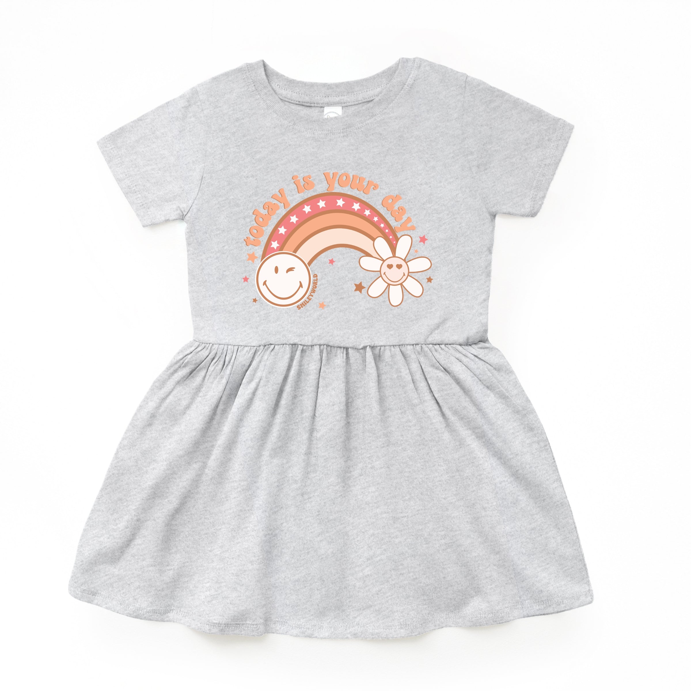 SmileyWorld Today Is Your Day Rainbow  - Toddler Graphic Dress and Infant Dress