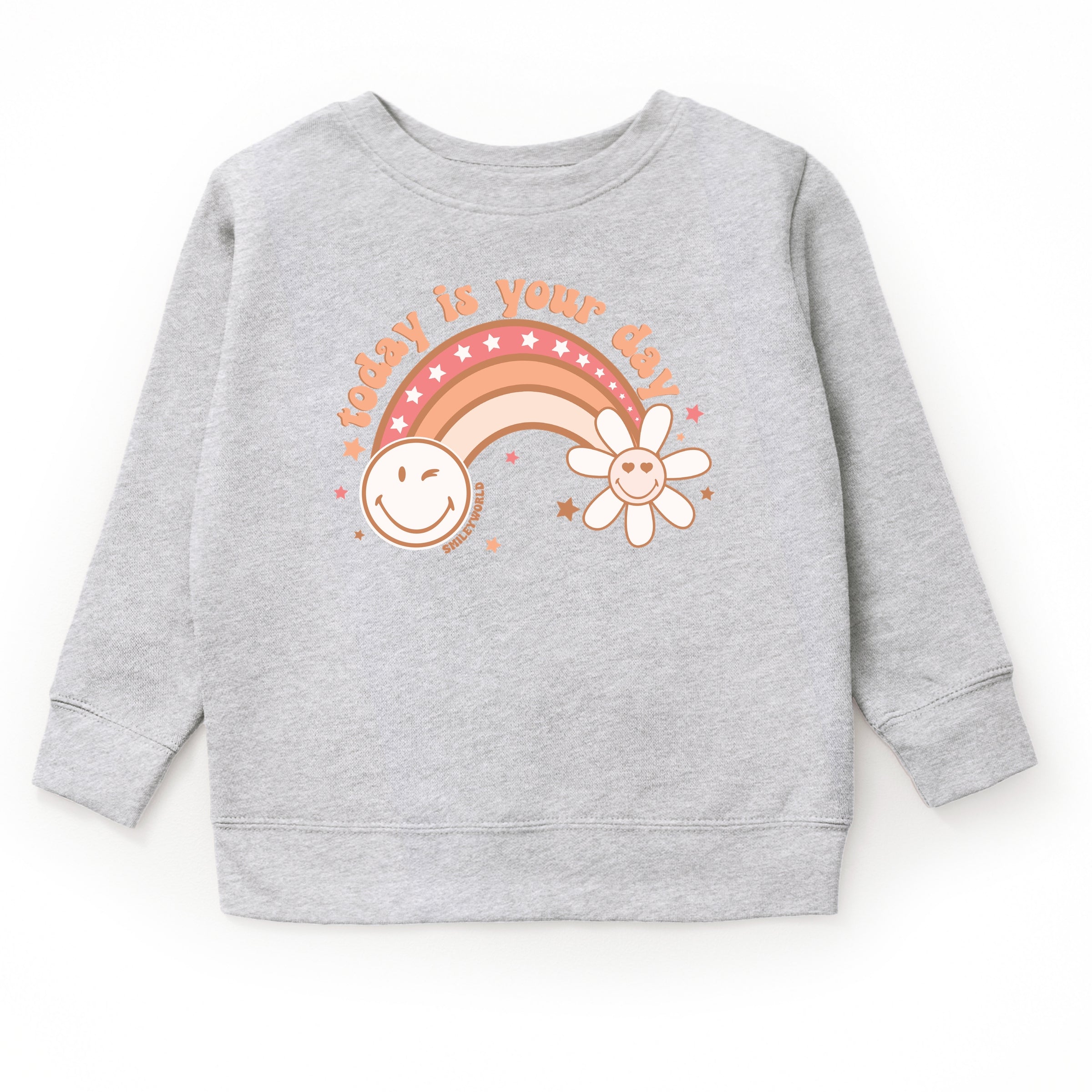 SmileyWorld Today Is Your Day Rainbow  - Toddler Graphic Sweatshirt and Youth Graphic Sweatshirt