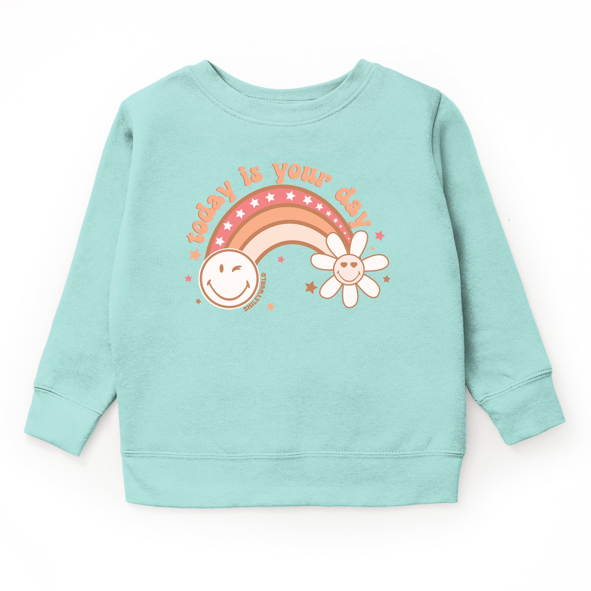 SmileyWorld Today Is Your Day Rainbow  - Toddler Graphic Sweatshirt and Youth Graphic Sweatshirt