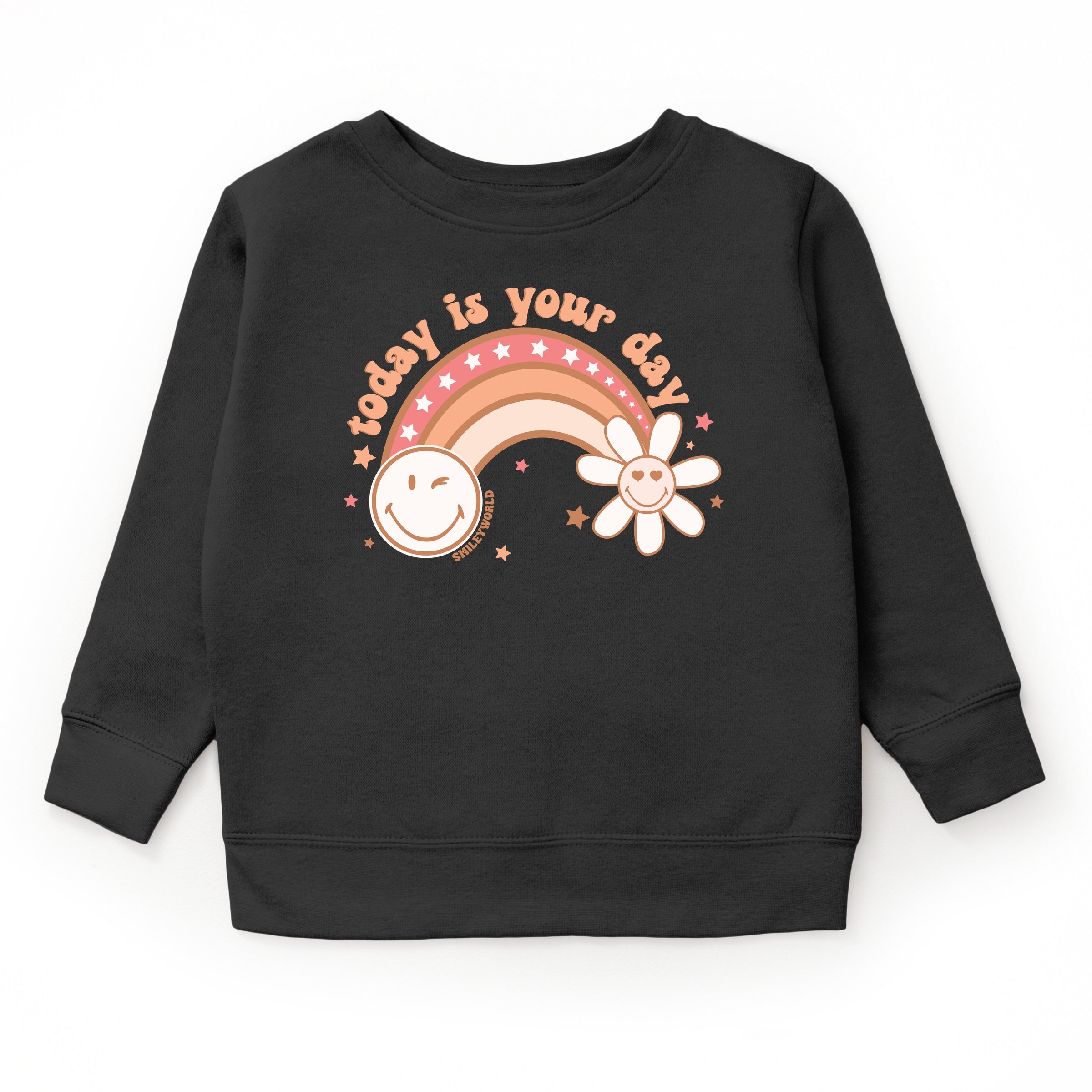 SmileyWorld Today Is Your Day Rainbow  - Toddler Graphic Sweatshirt and Youth Graphic Sweatshirt